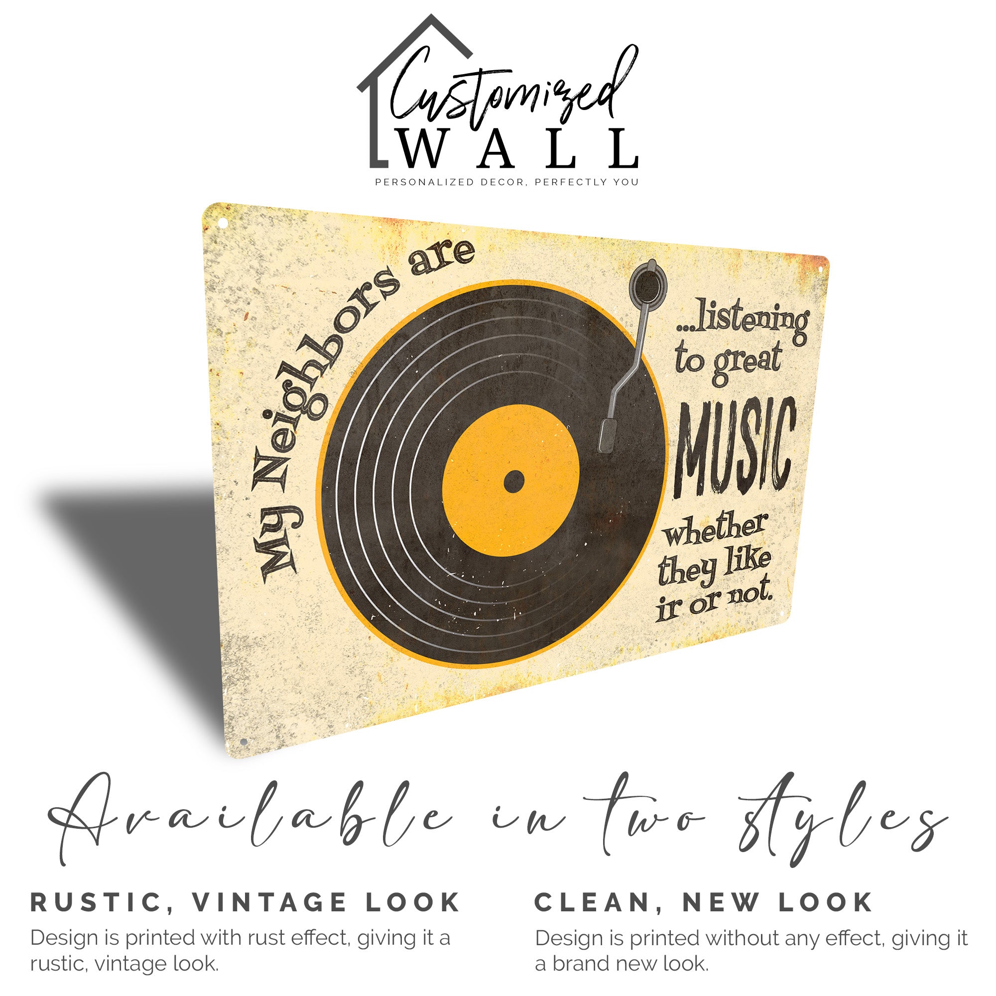 Personalized Retro Record Player Metal Sign - Unique Home Decor & Perfect Gift for Music Lovers - Image 3