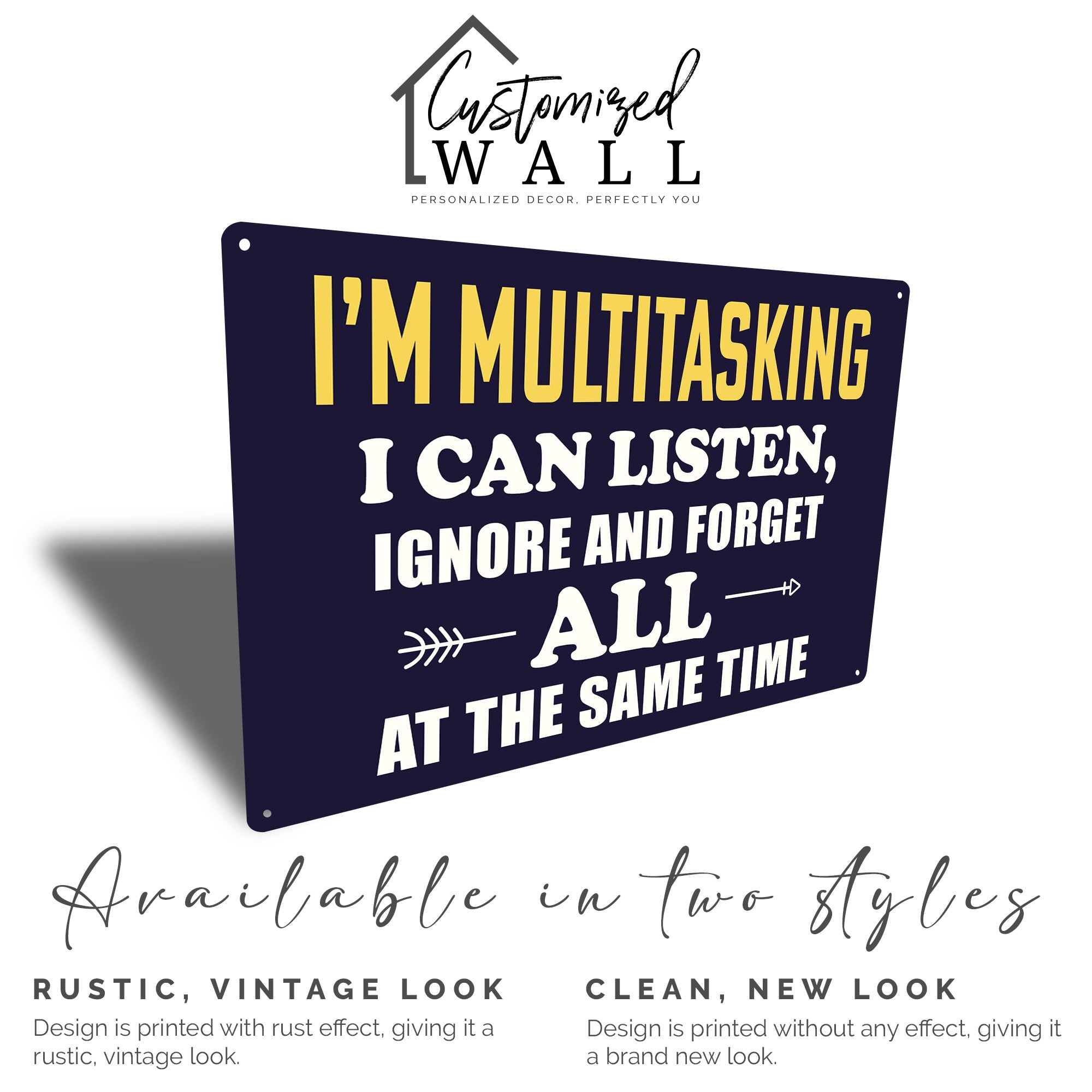 Personalized "I'm Multitasking" Metal Sign - Humorous Rustic Decor for Home or Office Gift - Image 5