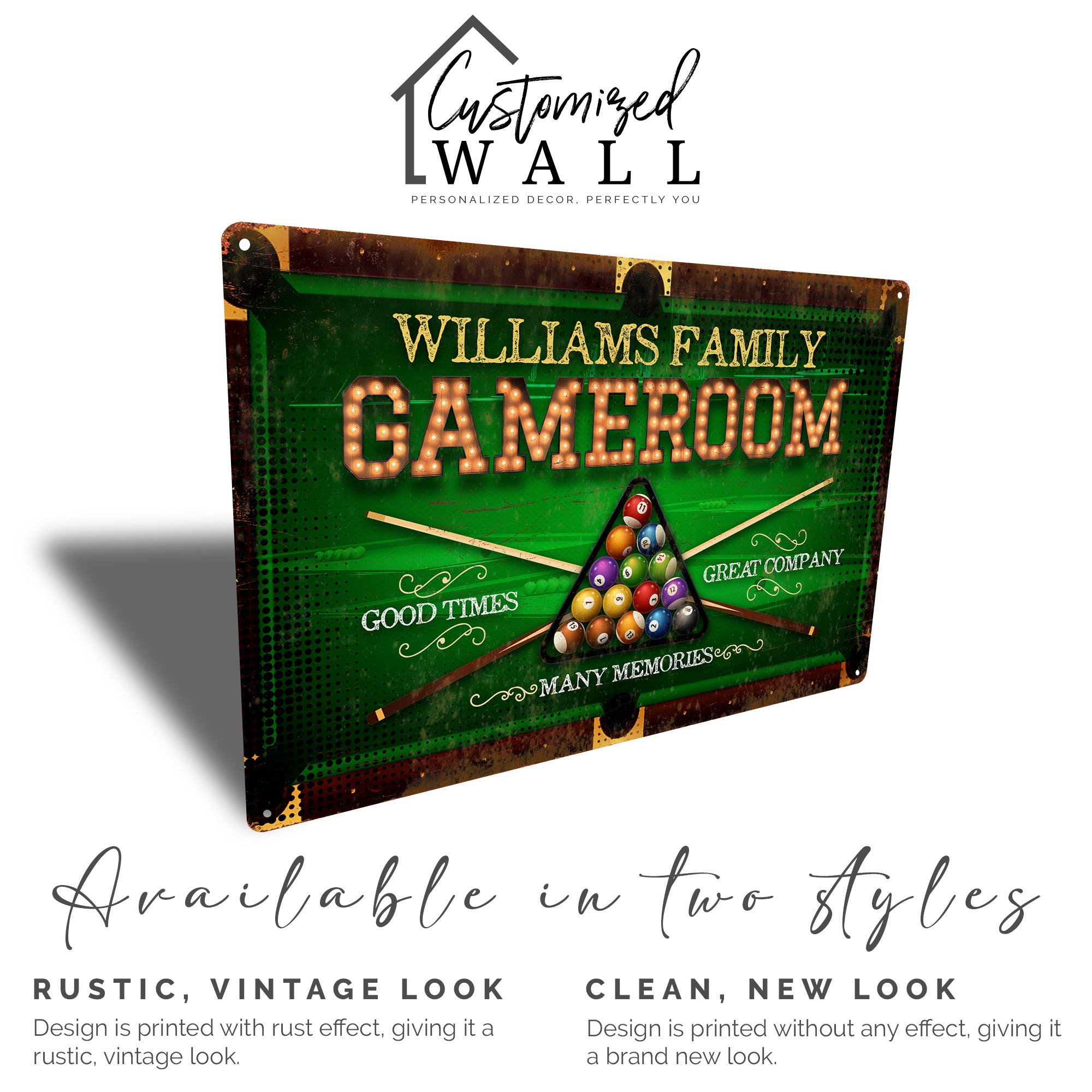 Personalized Family Game Room Sign - Premium Metal Wall Decor with Pool Table Theme - Perfect Gift for Family Gatherings - Image 3