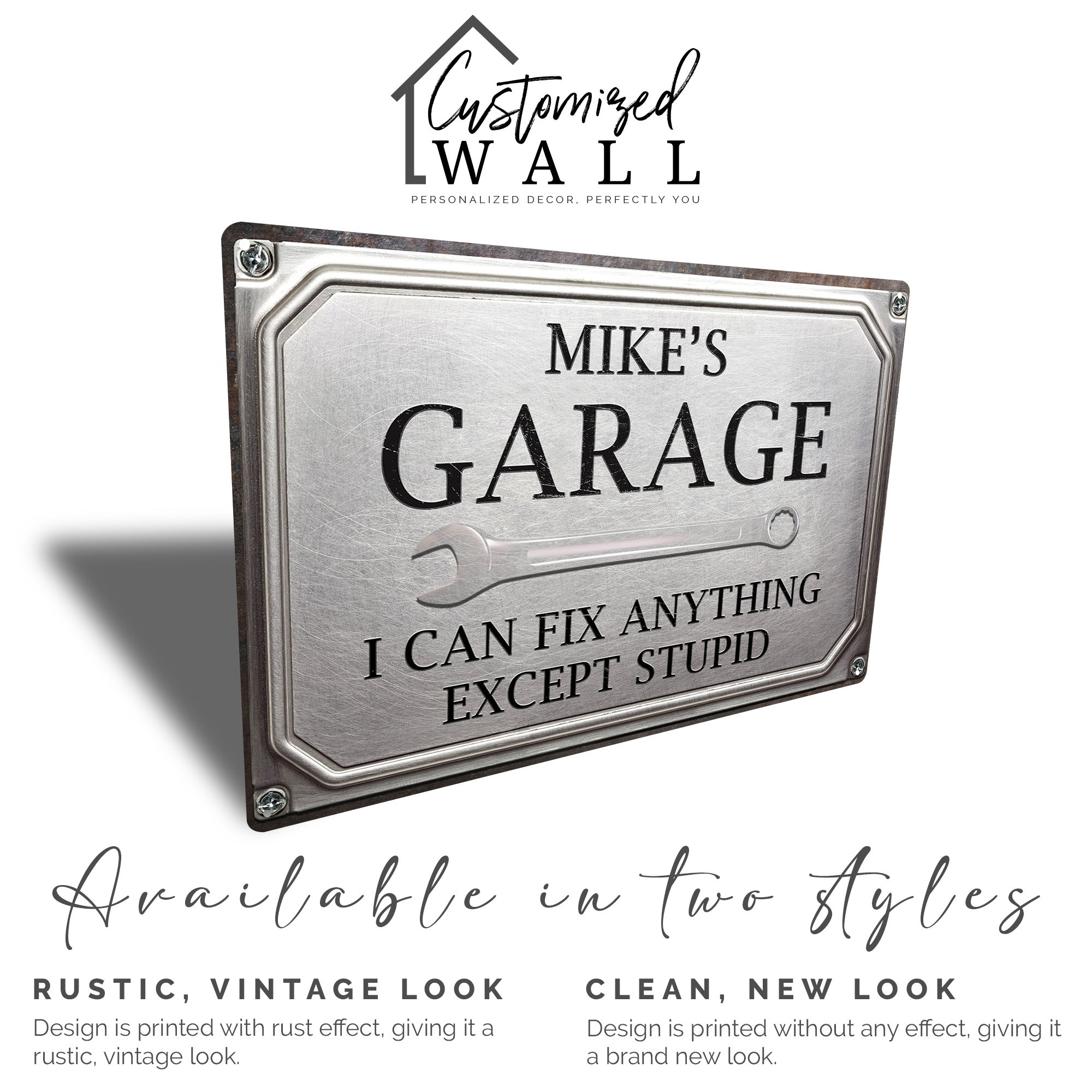 Stylish Personalized Metal Garage Sign - Customizable for Unique Gifts - Perfect for Car Enthusiasts and Workshop Decor - Image 3