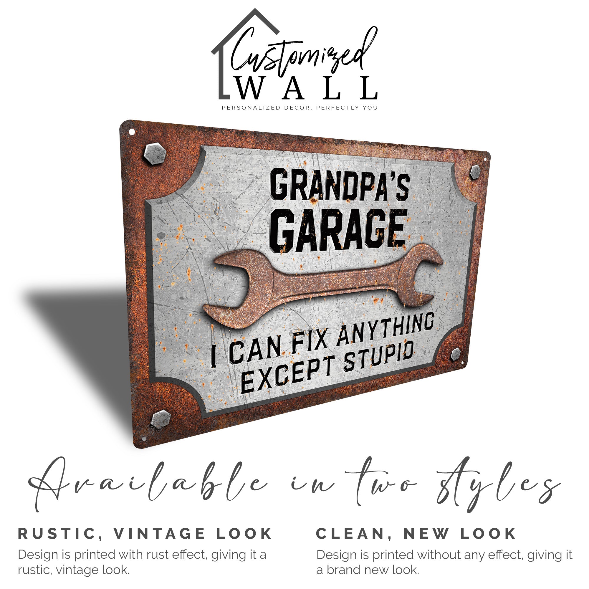Personalized Grandpa's Garage Metal Sign - Humorous Handmade Gift for Dad or Grandpa's Workshop - Image 4