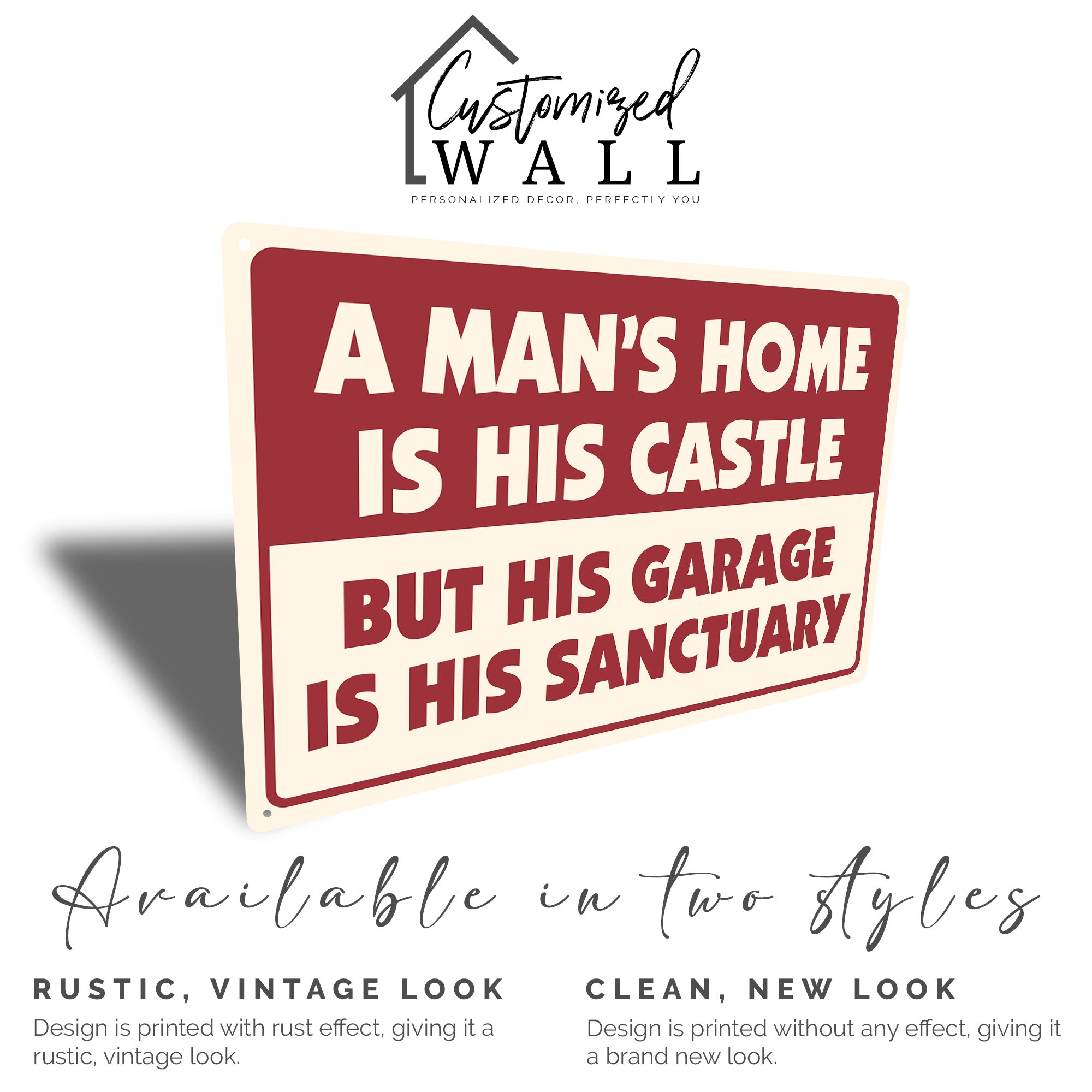 Personalized Rustic Metal Garage Sign - Man's Home Castle Sanctuary - Customizable Handcrafted Gift for Him - Image 5
