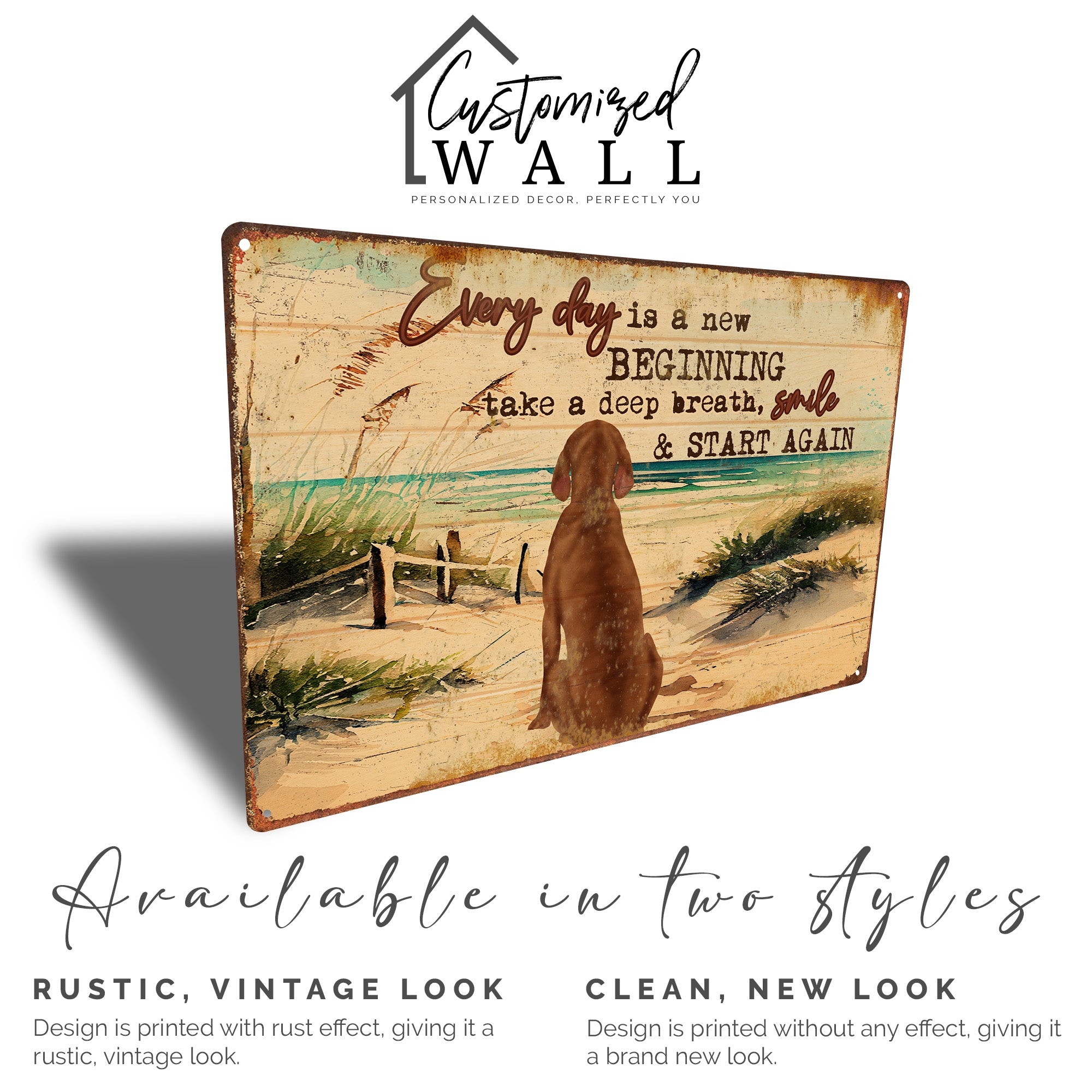 Personalized Metal Sign with Inspirational Quote and Dog Illustration – Perfect for Home Decor and Thoughtful Gifts - Image 4