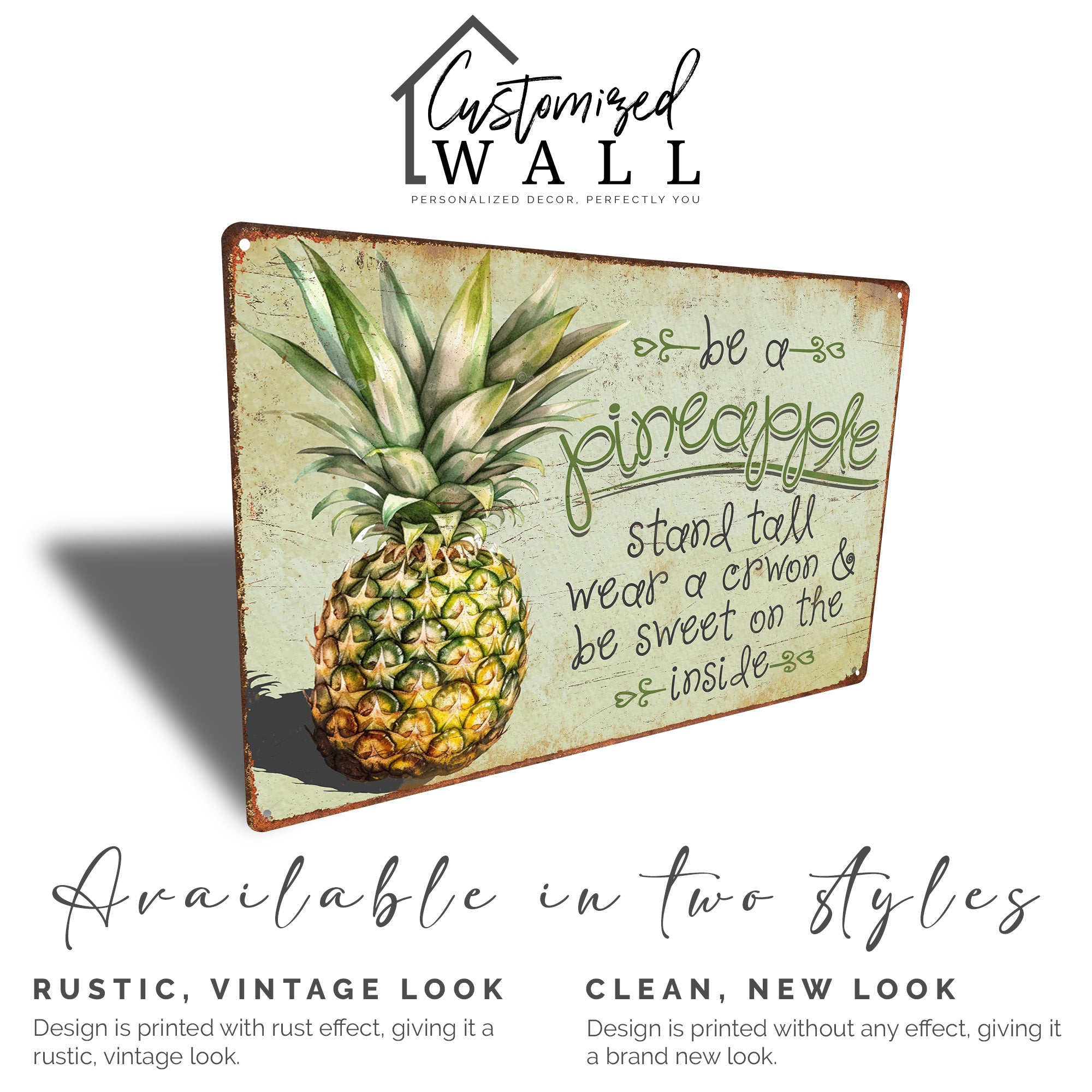 Personalized Pineapple Metal Sign - Rustic Wall Art for Home Decor & Unique Gift for Friends - Image 4