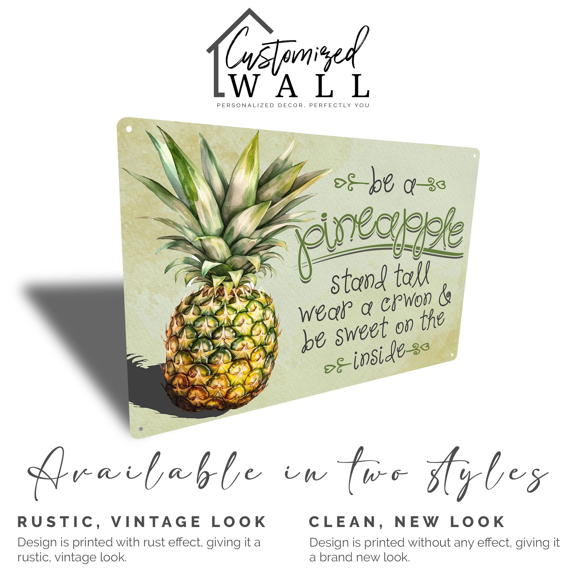 Personalized Pineapple Metal Sign - Rustic Wall Art for Home Decor & Unique Gift for Friends - Image 5
