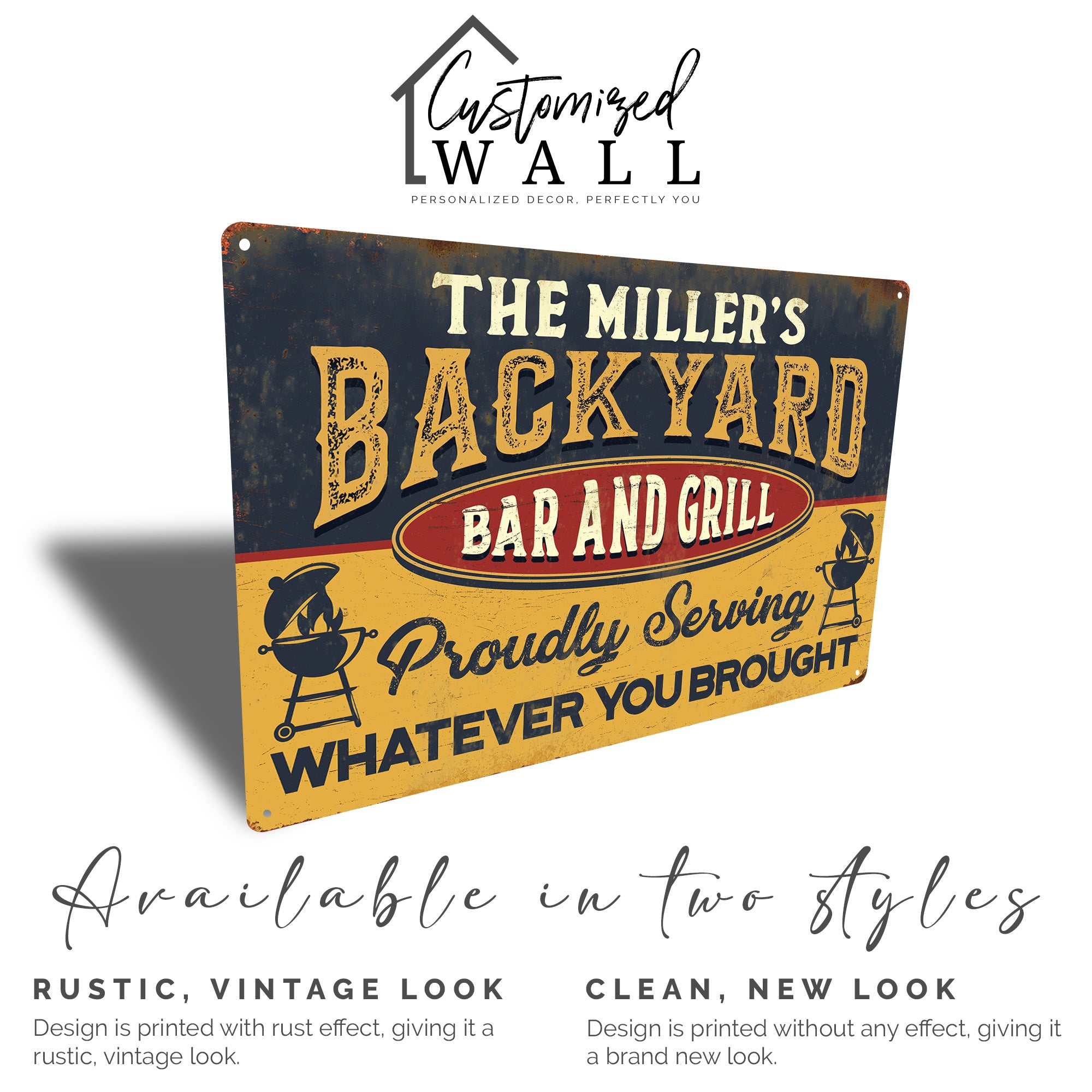 Personalized Rustic Metal Sign - Customized Backyard Bar and Grill Plaque for Home Décor and Unique Gift - Image 4
