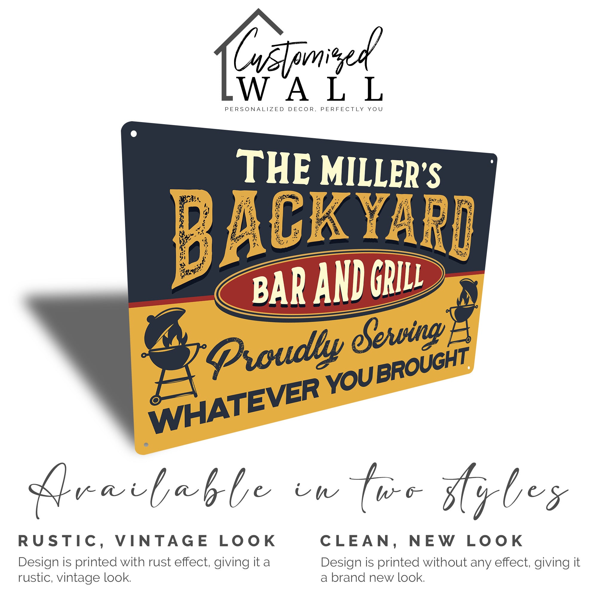 Personalized Rustic Metal Sign - Customized Backyard Bar and Grill Plaque for Home Décor and Unique Gift - Image 5