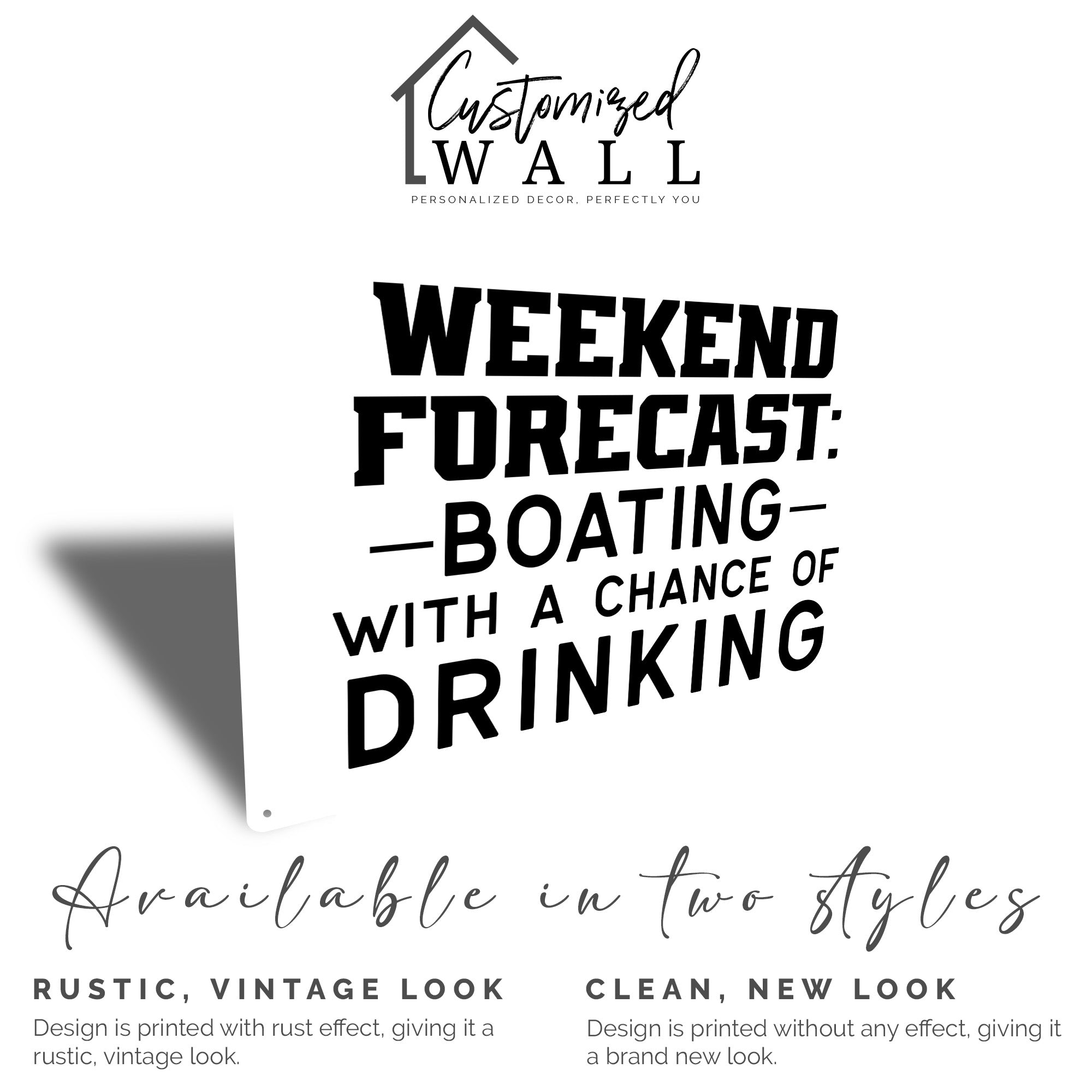 Personalized "Weekend Forecast: Boating with a Chance of Drinking" Metal Sign – Perfect Gift for Boat Lovers and Entertainers - Image 5