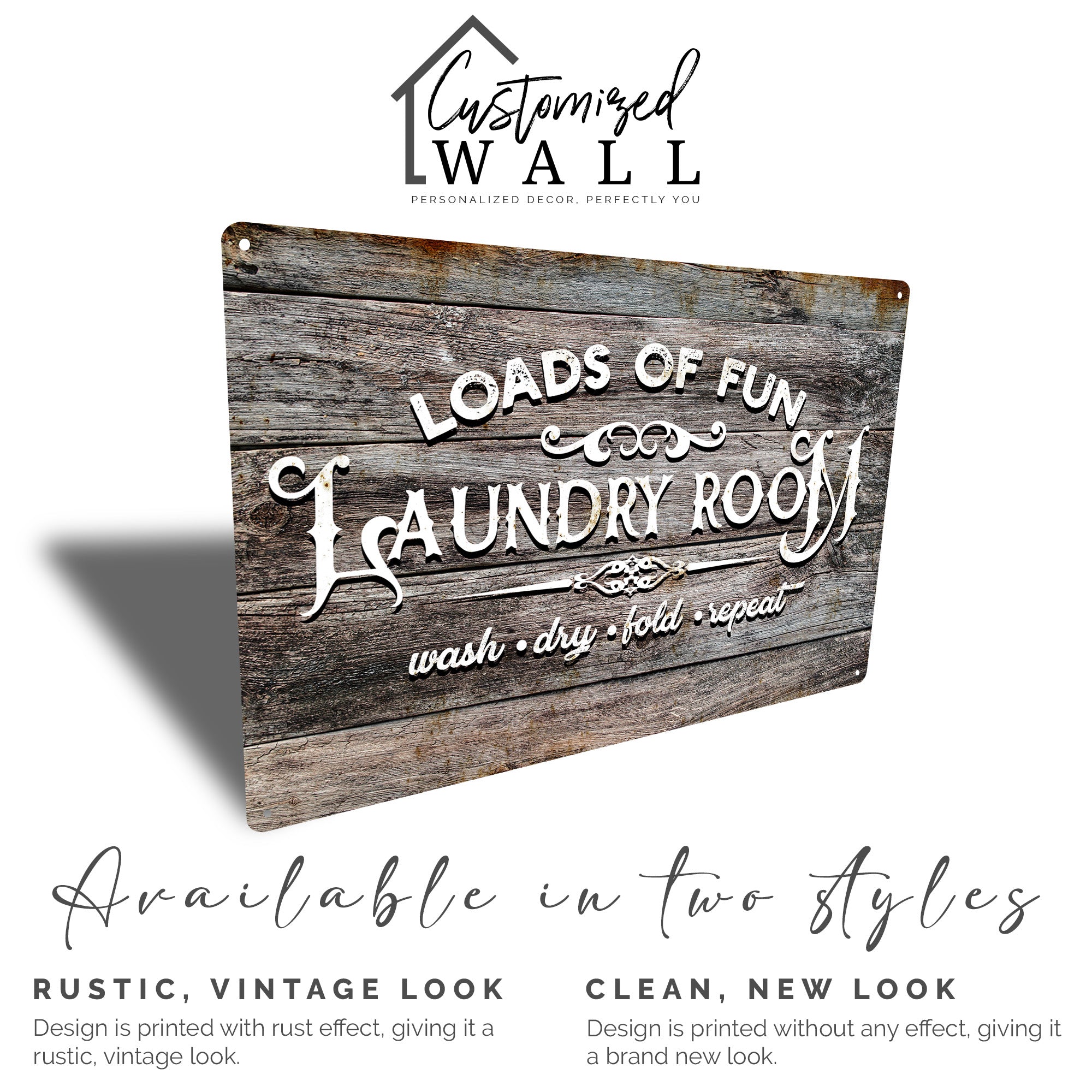 Personalized Rustic Metal Laundry Room Sign - Loads of Fun - Handmade Decor for Home, Perfect for Housewarming, Laundry Enthusiasts - Image 3
