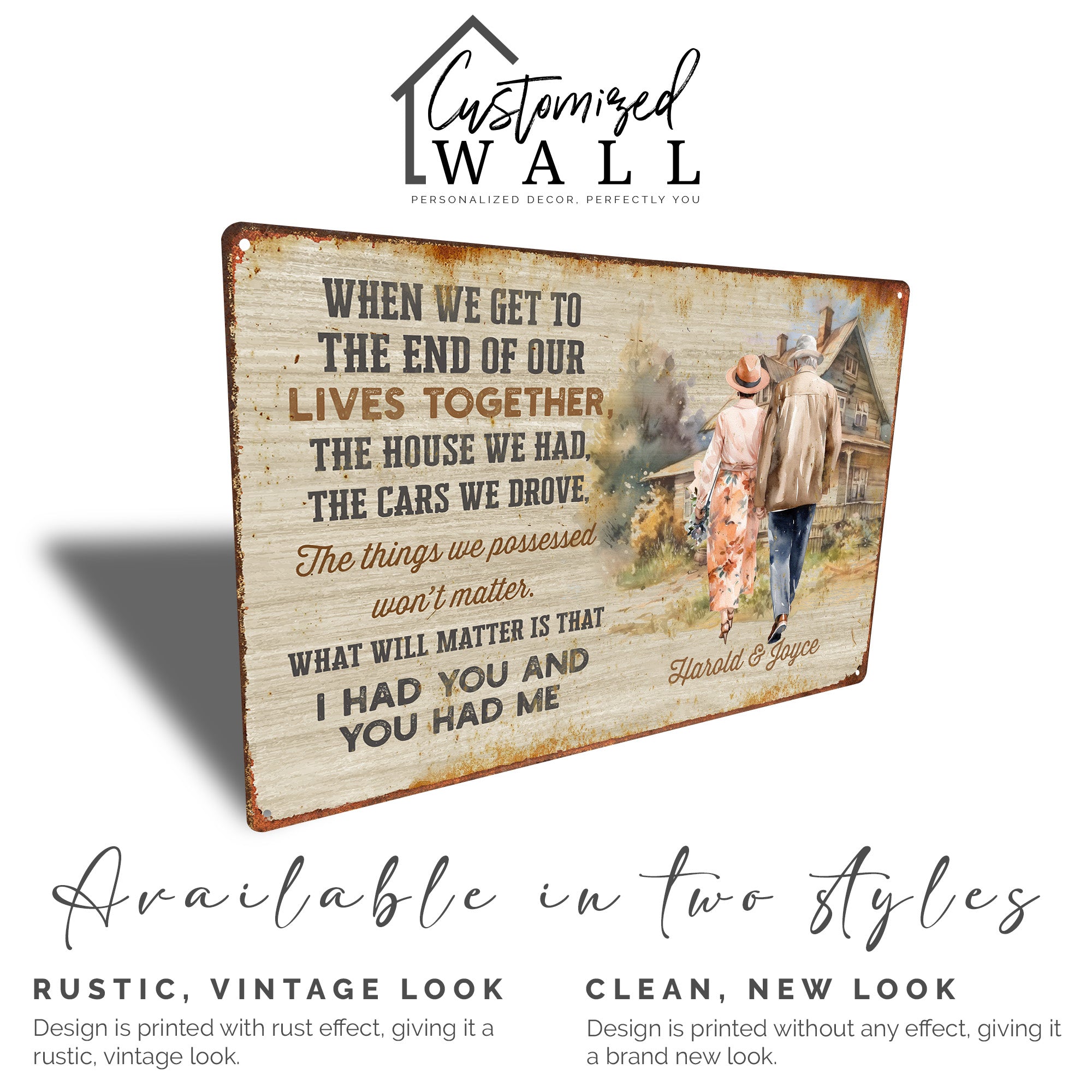 Personalized Sentimental Metal Sign – "End of Our Lives Together" Quote – Perfect for Anniversaries, Home Decor, and More - Image 4