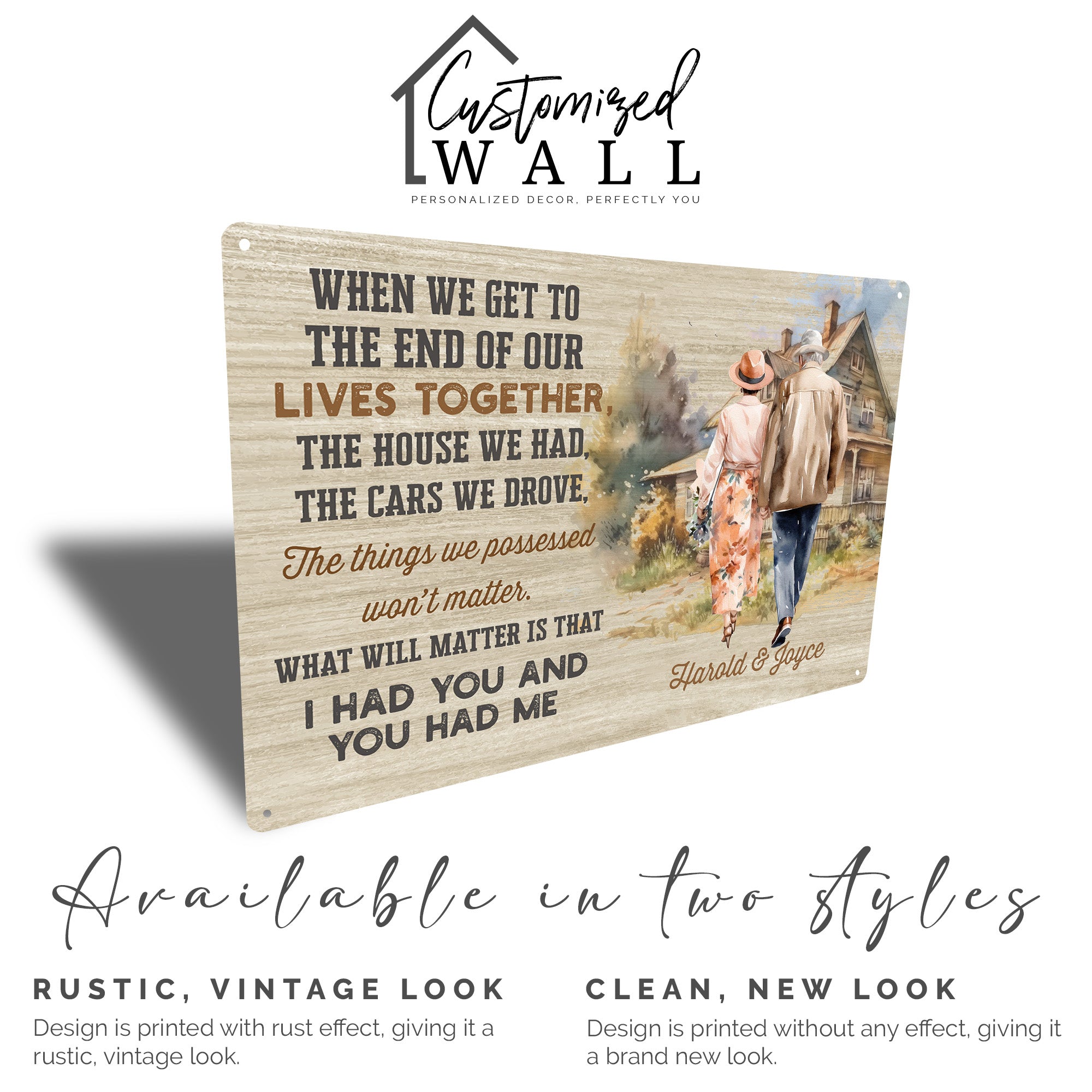 Personalized Sentimental Metal Sign – "End of Our Lives Together" Quote – Perfect for Anniversaries, Home Decor, and More - Image 5