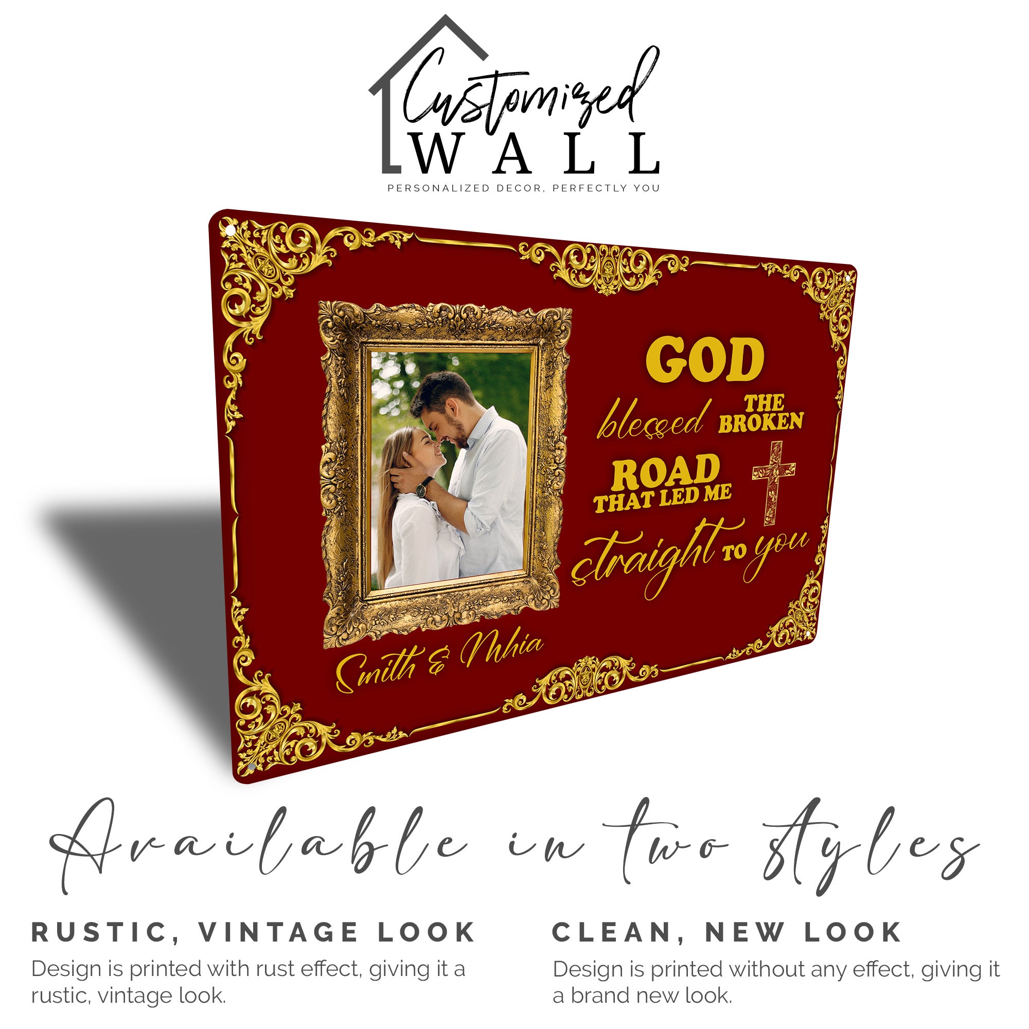 Personalized Rustic Metal Sign with Photo Frame - Perfect Gift for Couples, Weddings, Anniversaries, or Home Decor - Image 5