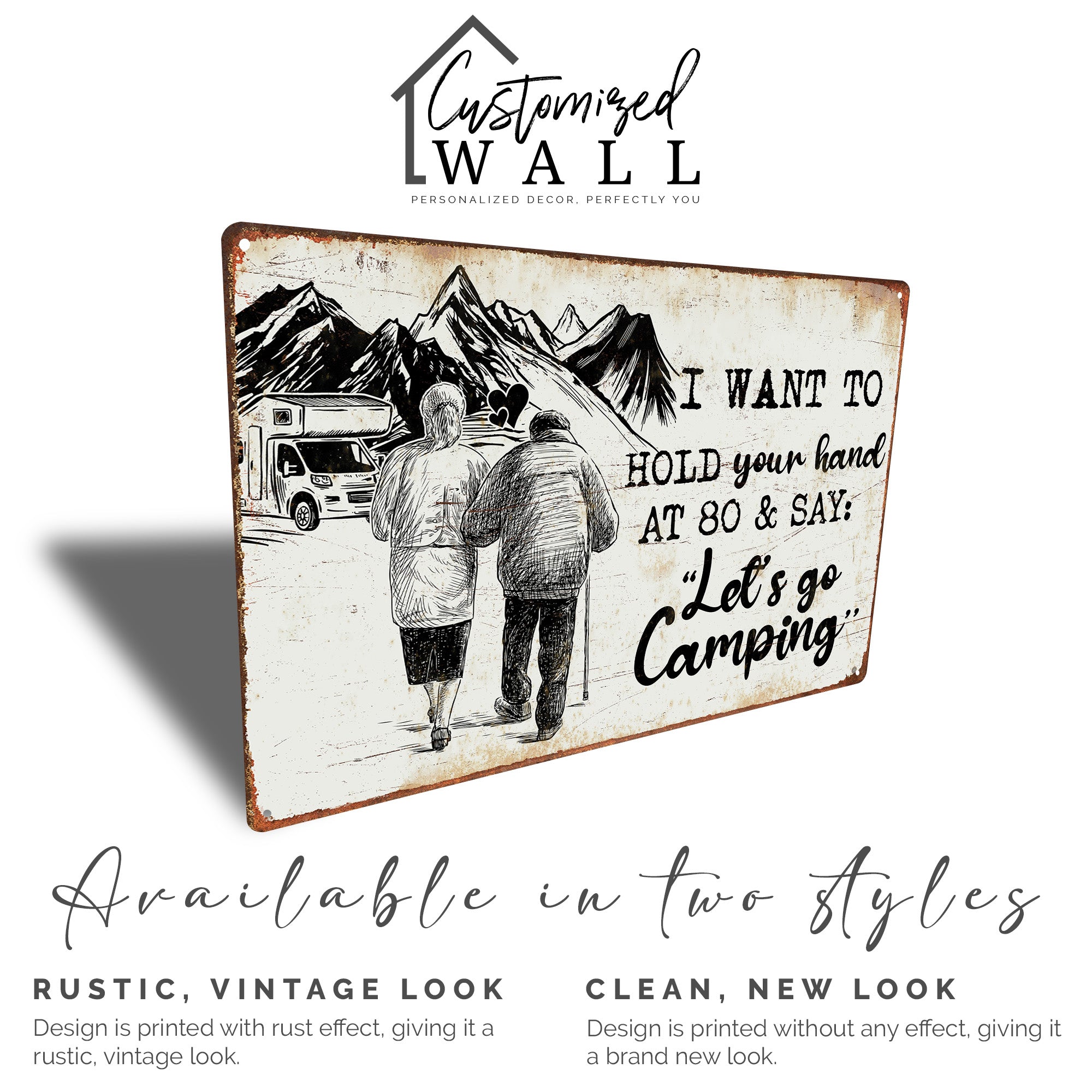 Personalized Romantic Camping Metal Sign - Handcrafted, Vintage-Inspired Art for Couples Celebrating Love at Every Age - Image 4