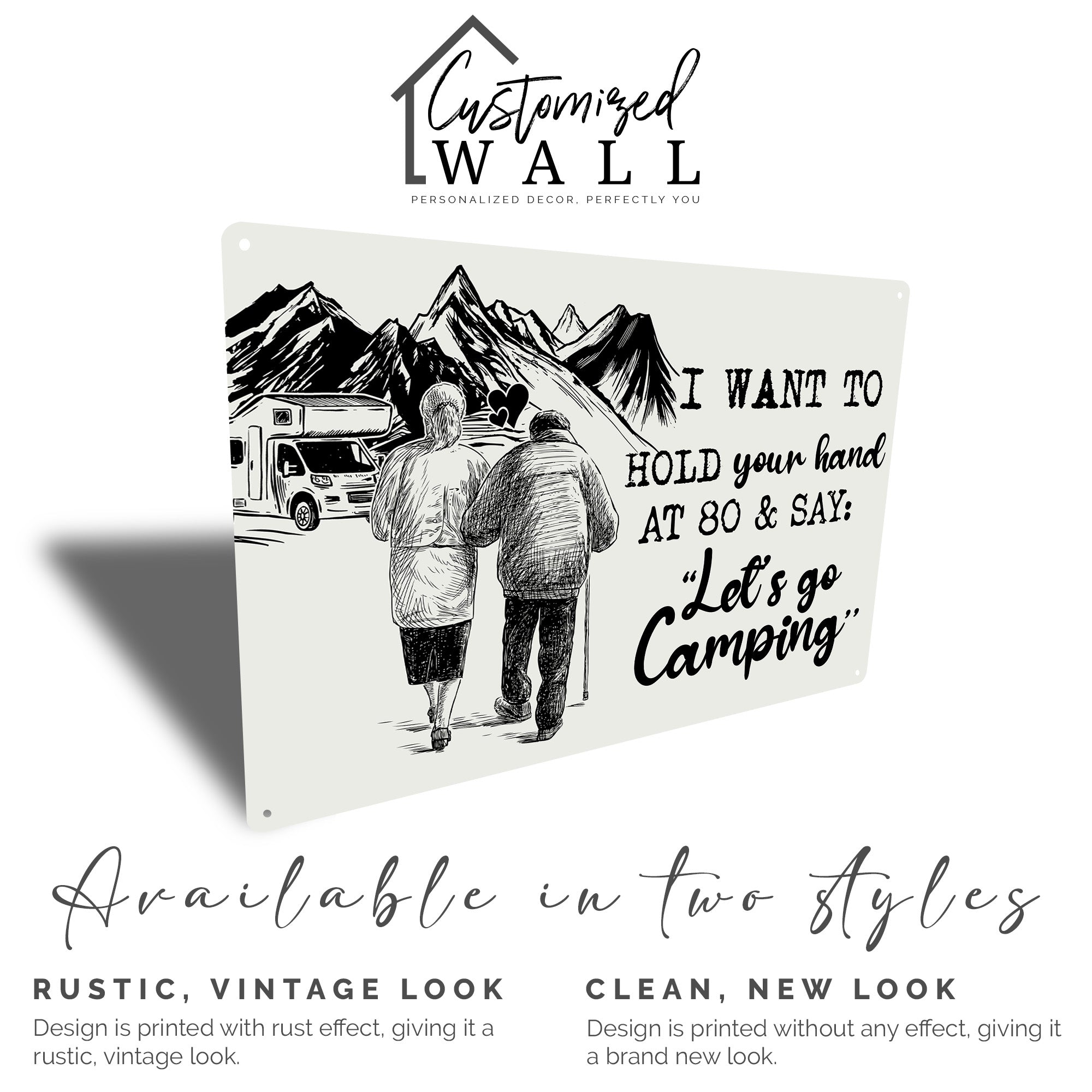 Personalized Romantic Camping Metal Sign - Handcrafted, Vintage-Inspired Art for Couples Celebrating Love at Every Age - Image 5