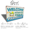 Personalized "Welcome to Our Little Piece of Paradise" Metal Sign – Custom Beach Decor for Home, Patio, or Gift - Image 4