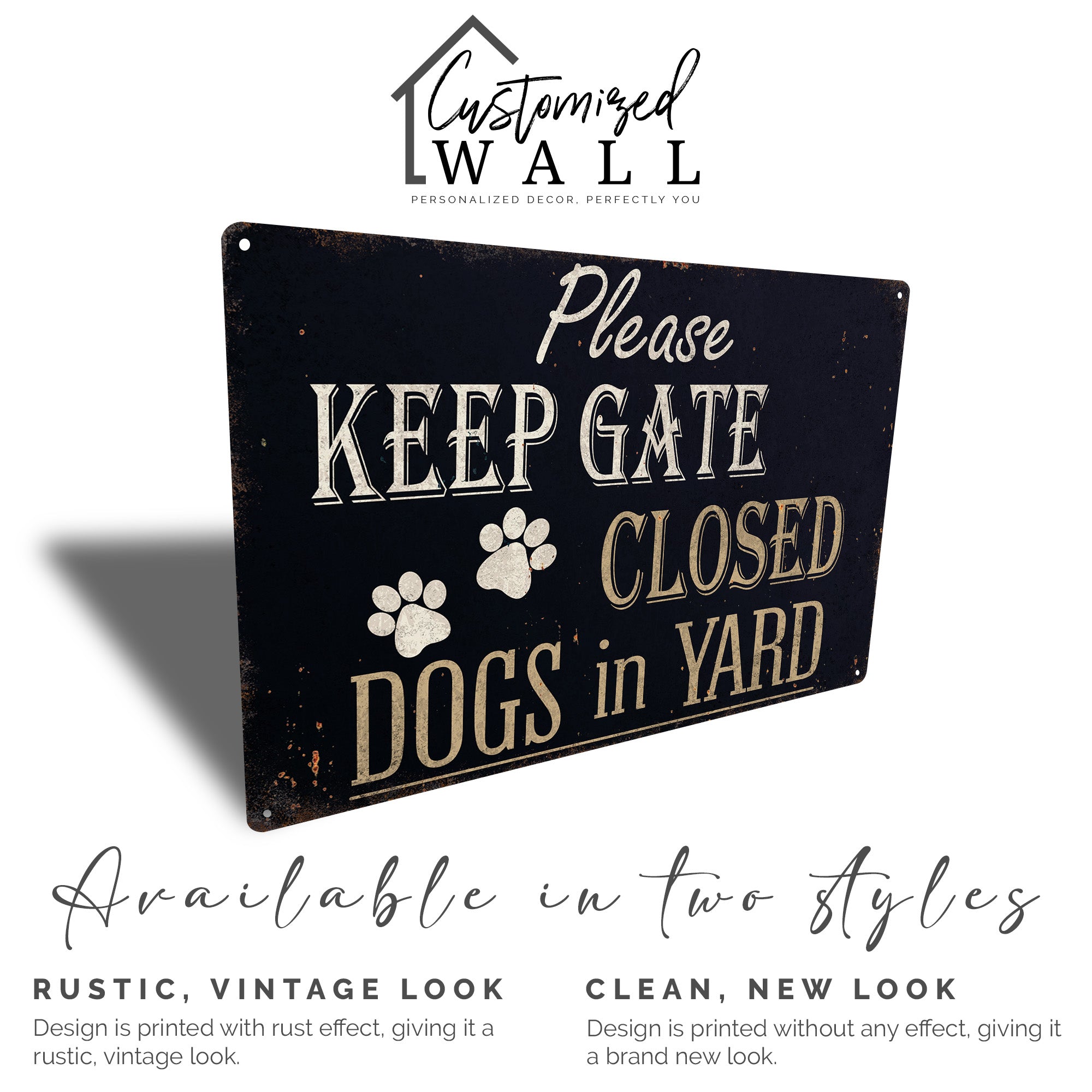 Personalized "Keep Gate Closed - Dogs in Yard" Metal Sign - Customizable Outdoor Pet Safety Sign for Dog Lovers - Image 4