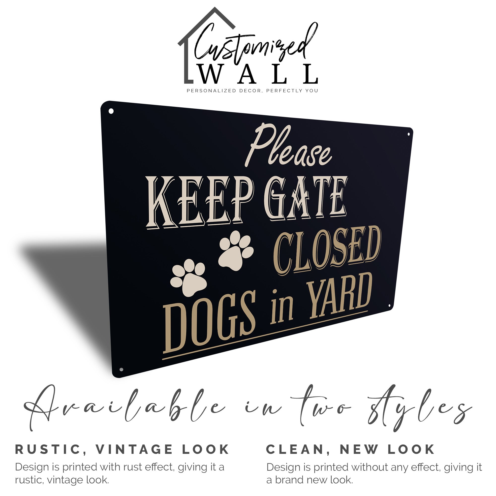 Personalized "Keep Gate Closed - Dogs in Yard" Metal Sign - Customizable Outdoor Pet Safety Sign for Dog Lovers - Image 5
