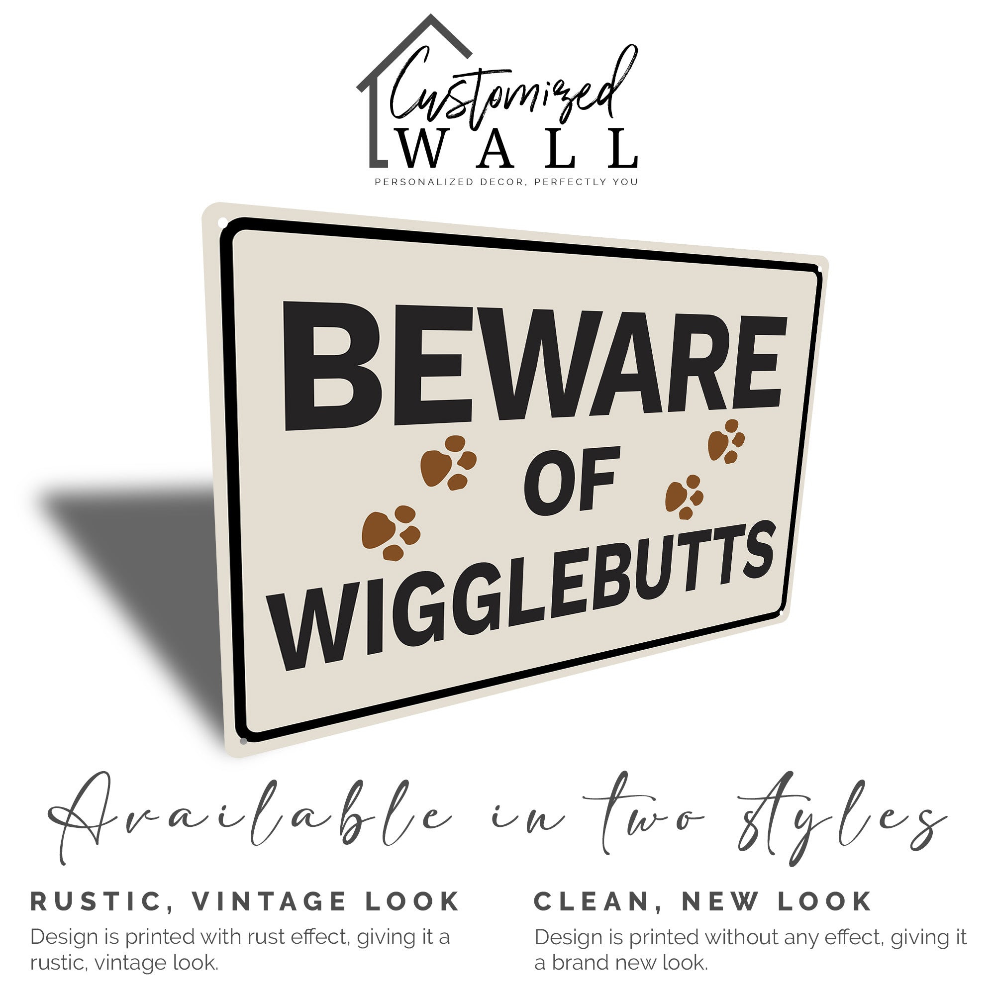 Personalized "Beware of Wigglebutts" Metal Sign - Customizable Pet Lover's Home Décor Gift - Image 5