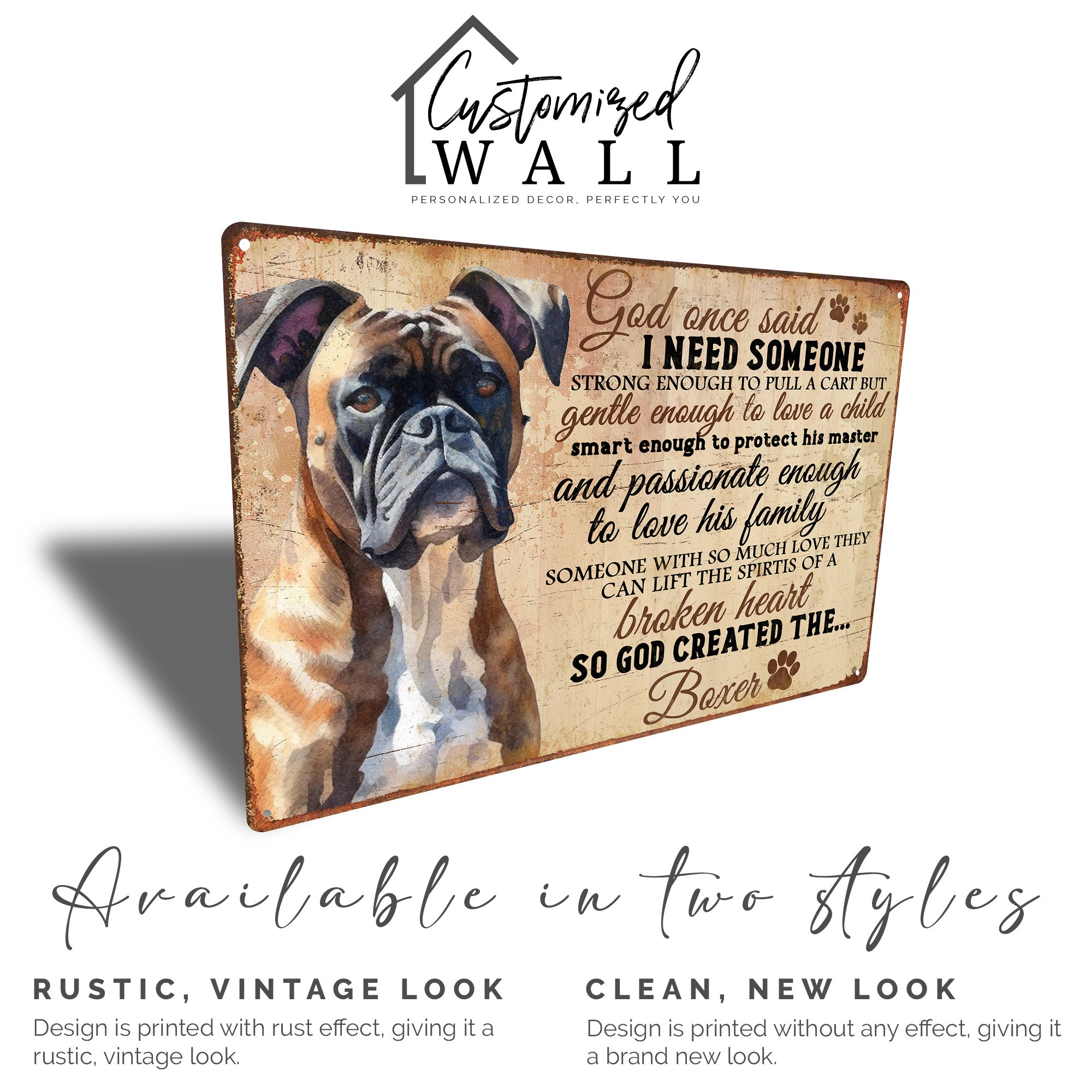 Personalized Boxer Dog Metal Sign - Handmade Rustic Wall Art for Pet Lovers - Unique Gift for Dog Owners and Home Decor - Image 4