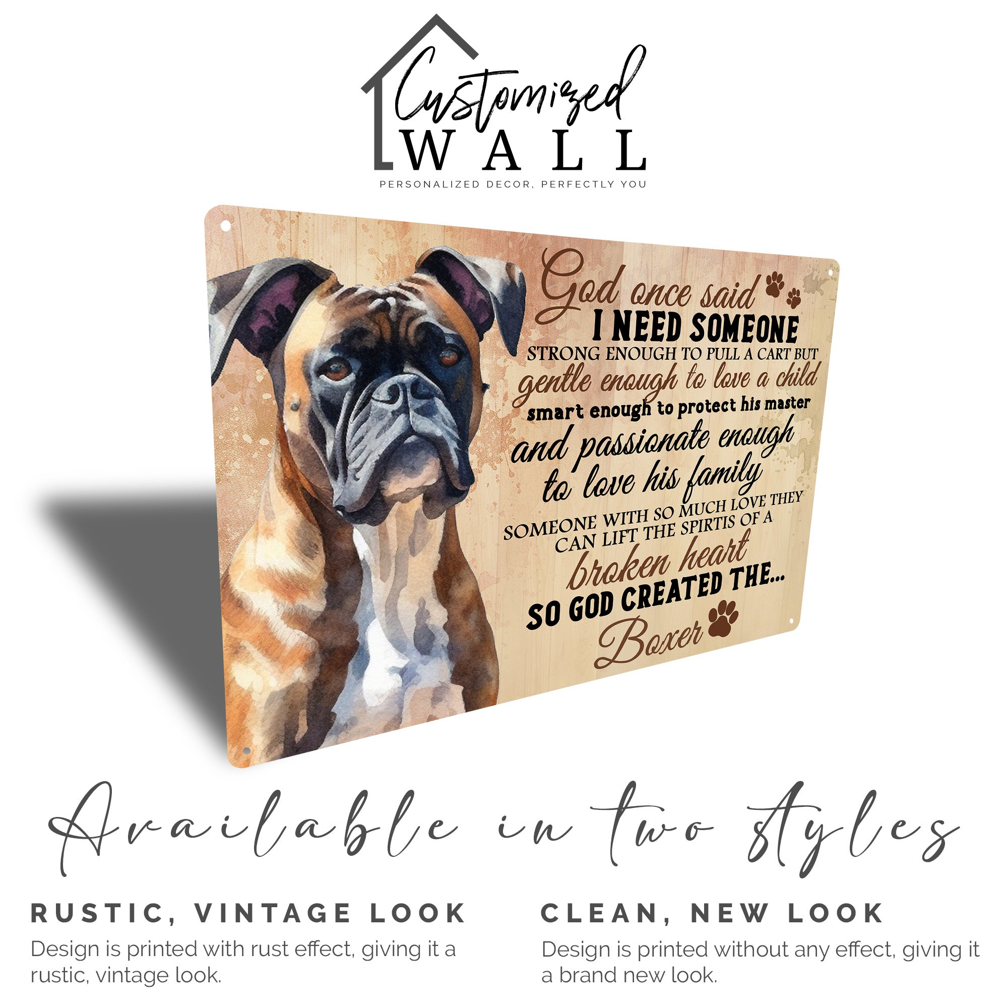 Personalized Boxer Dog Metal Sign - Handmade Rustic Wall Art for Pet Lovers - Unique Gift for Dog Owners and Home Decor - Image 5