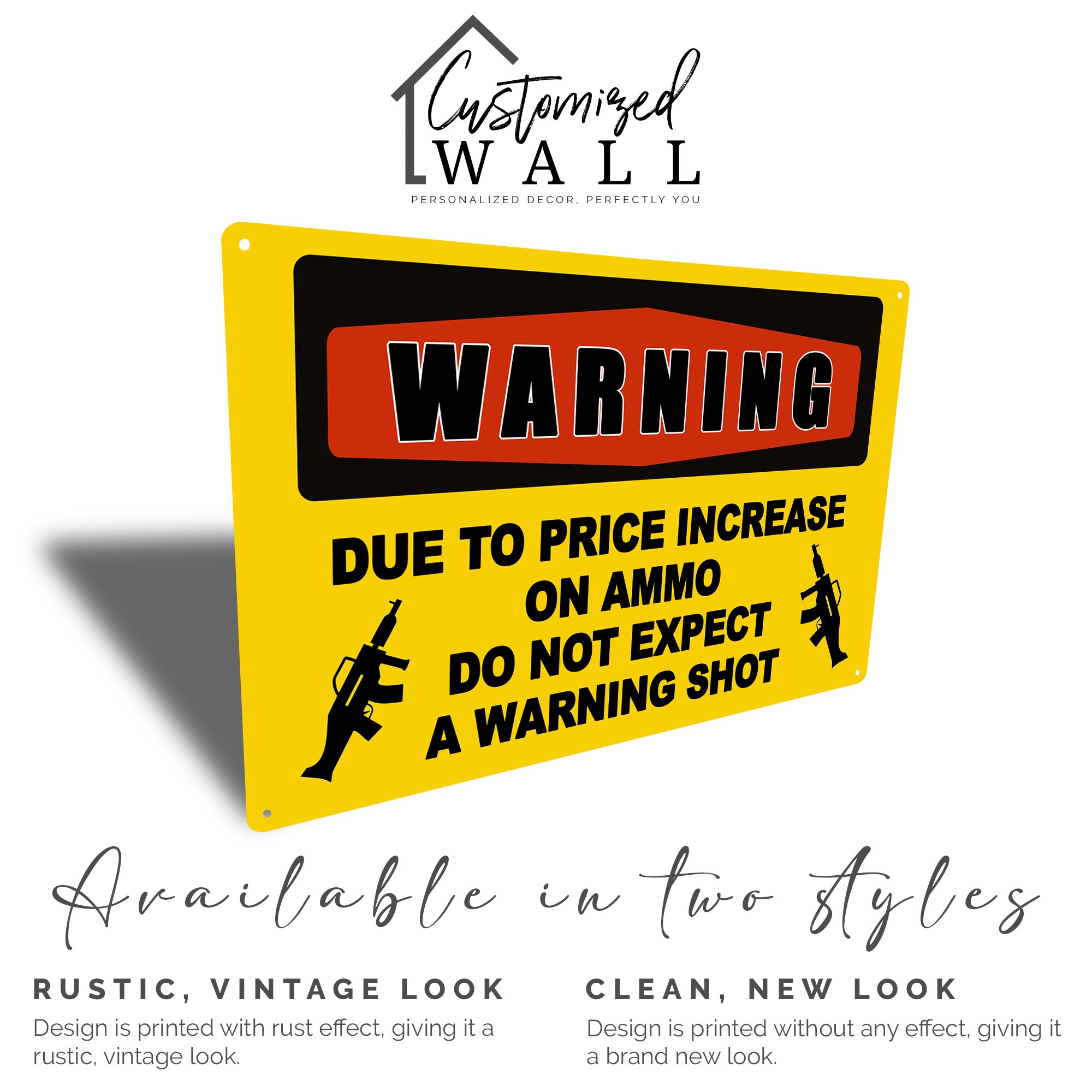 Rustic Ammo Price Increase Metal Sign – Personalized Warning Sign for Home & Outdoor Decor, Perfect Gift for Gun Enthusiasts - Image 5