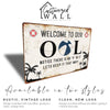 Personalized Poolside Metal Sign - Rustic Welcome Sign with Humorous Message, Customizable for Your Home or Gift Needs - Image 4