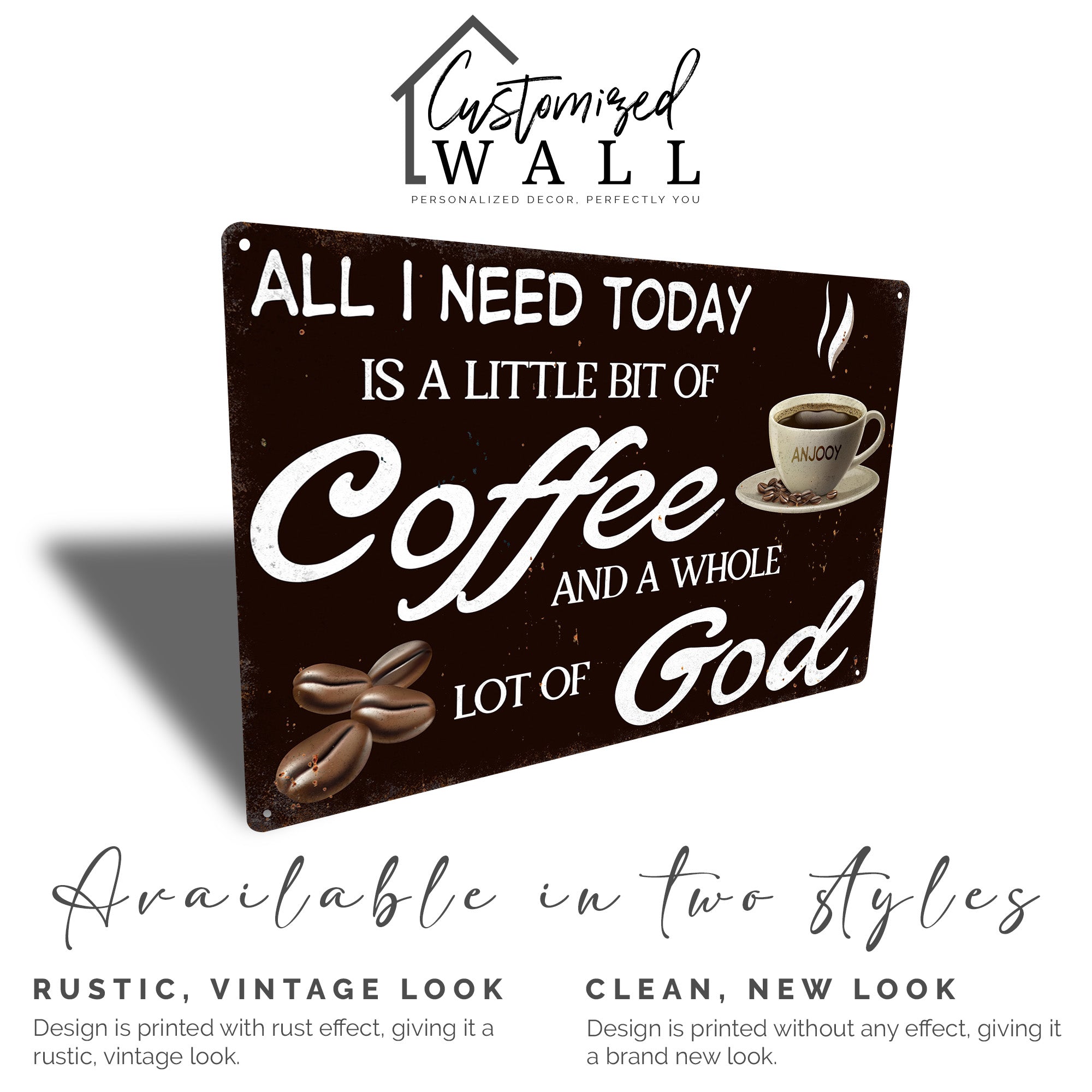 Personalized Coffee and Faith Metal Sign – Custom Kitchen Decor for Coffee Lovers – Unique Inspirational Gift for Home or Office - Image 4