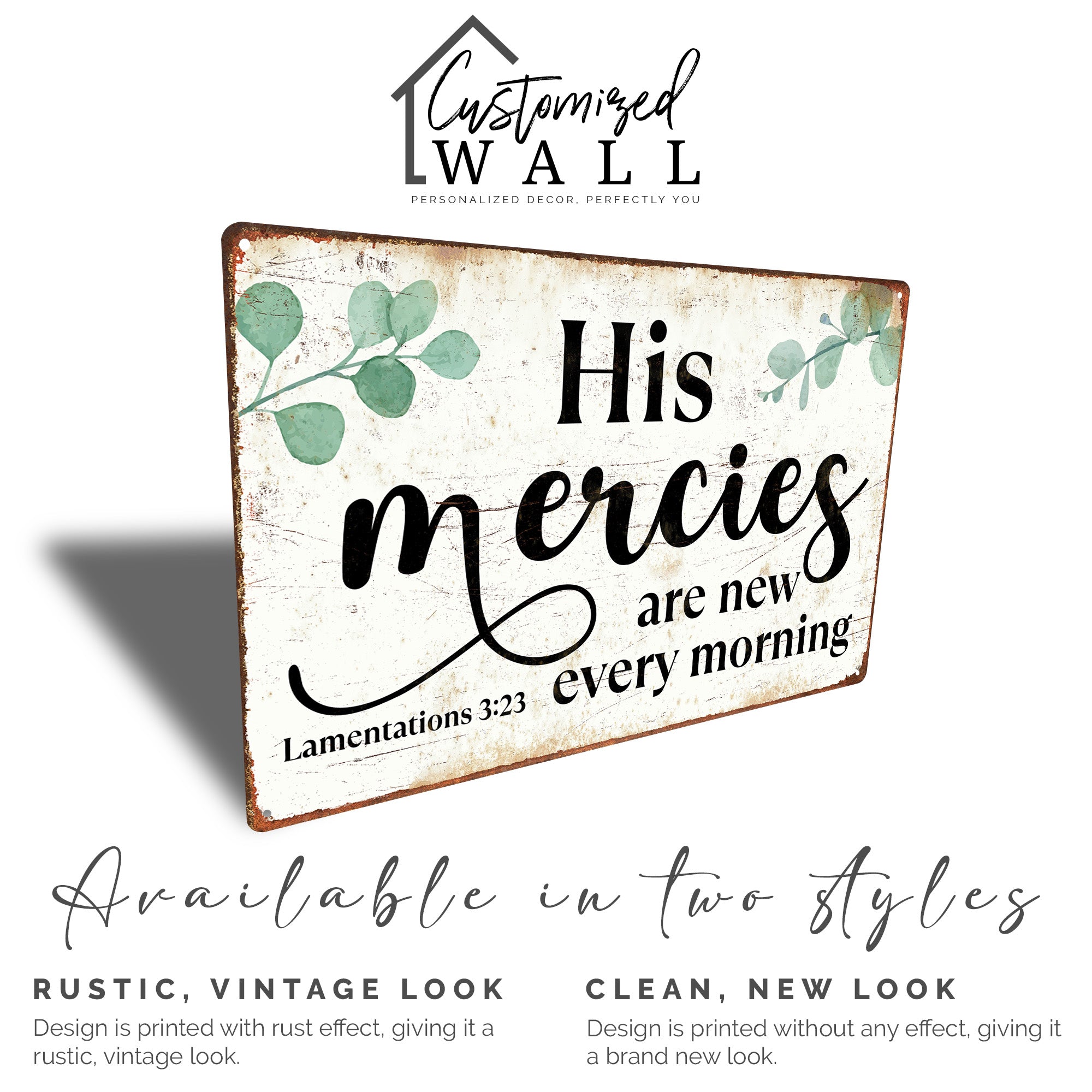 Personalized Rustic Lamentations 3:23 Metal Sign - Customizable Wall Decor for Inspirational Gifting - Image 4