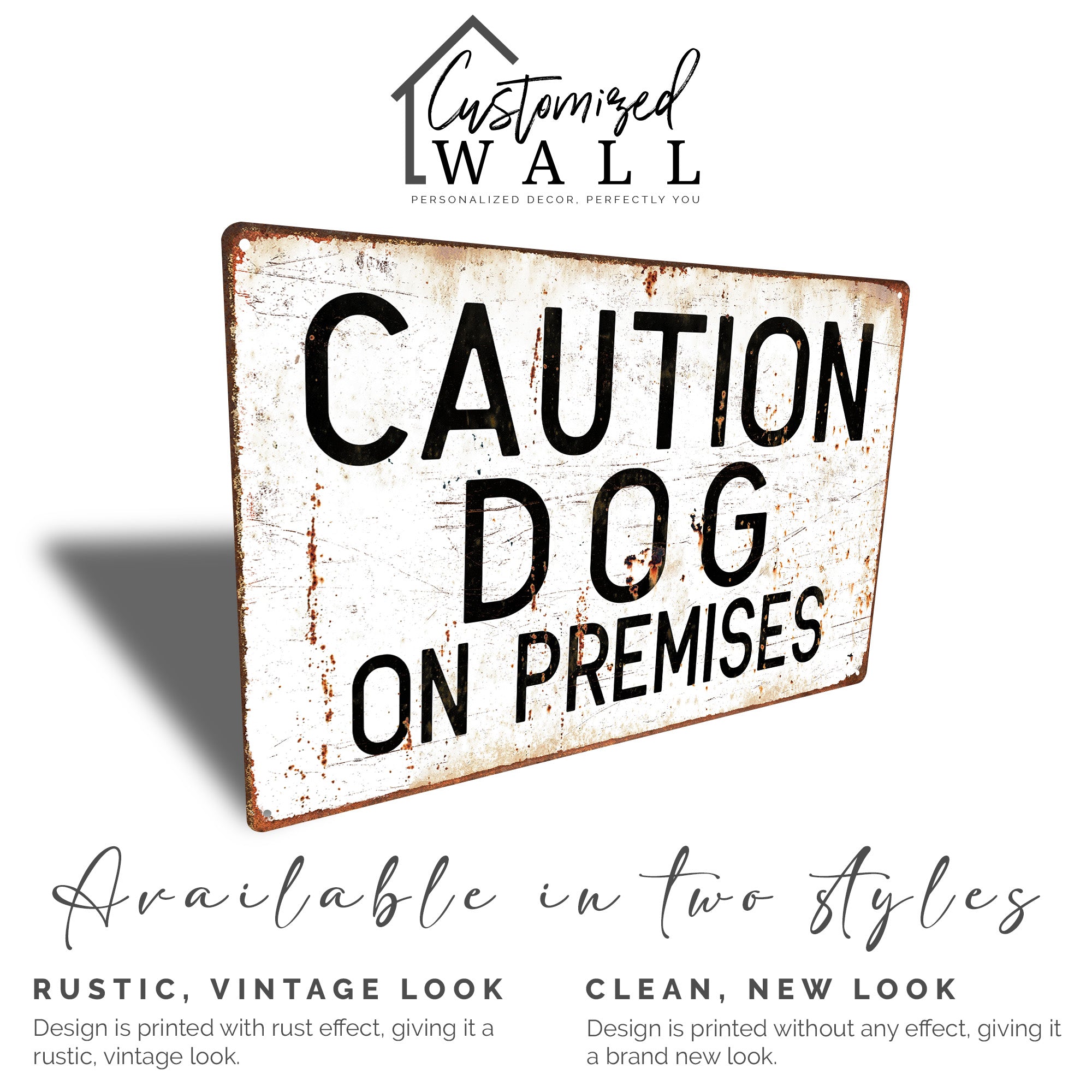Personalized Rustic Metal Sign - "Caution Dog on Premises" - Customizable Gift for Pet Lovers and Homeowners - Image 4
