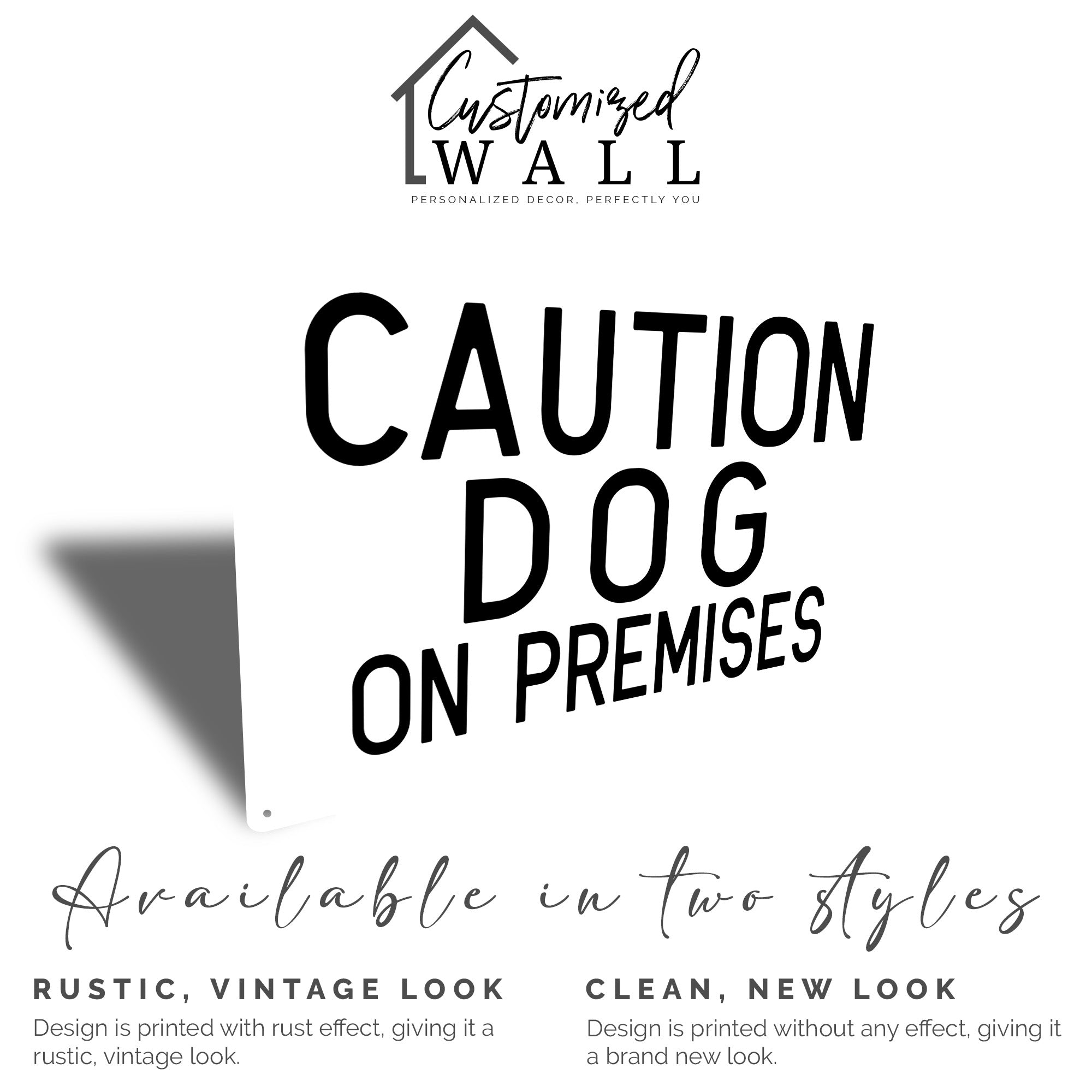 Personalized Rustic Metal Sign - "Caution Dog on Premises" - Customizable Gift for Pet Lovers and Homeowners - Image 5