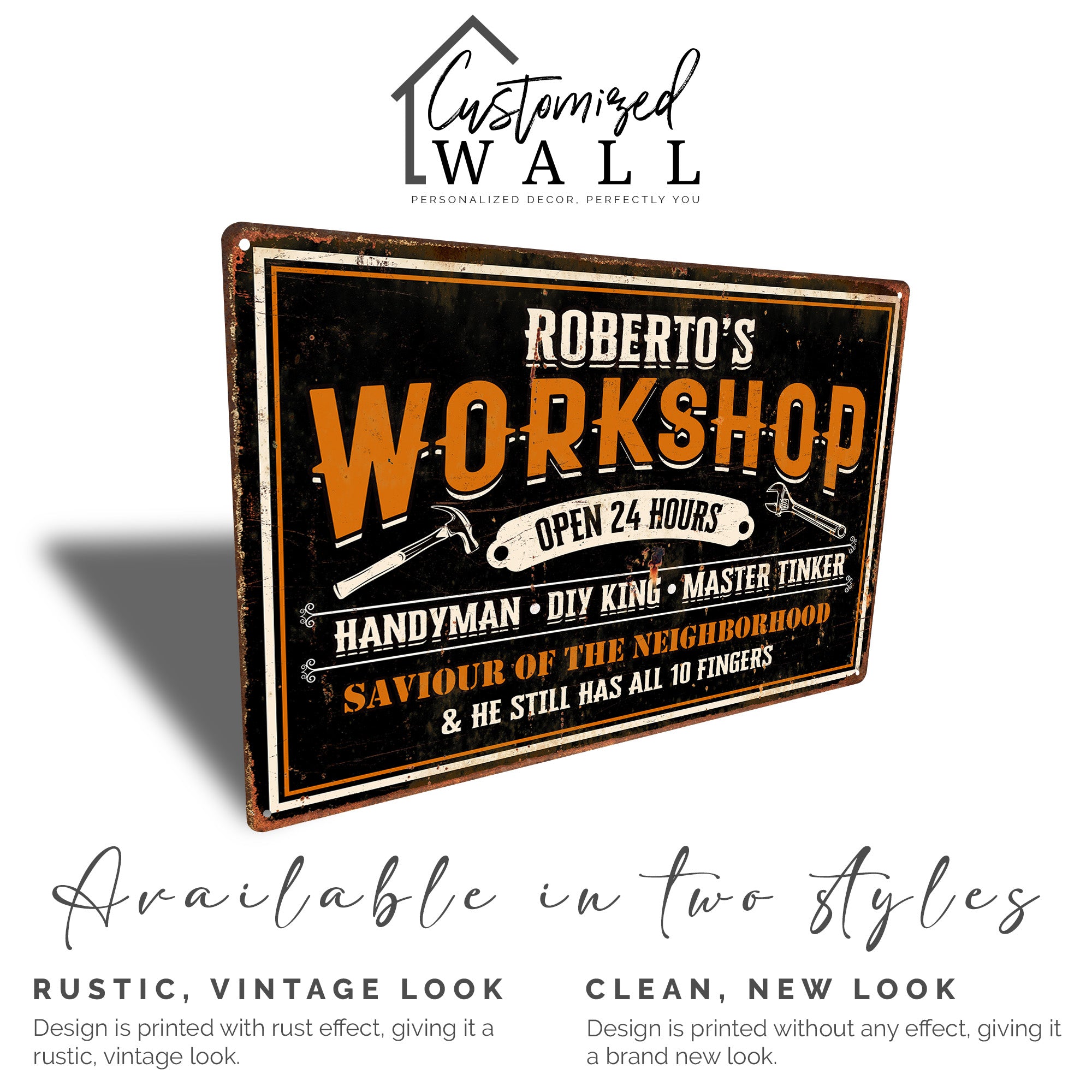 Personalized Rustic Workshop Metal Sign - Handmade for Handyman, DIY Enthusiast - Perfect Custom Gift for Craft Lovers - Image 4