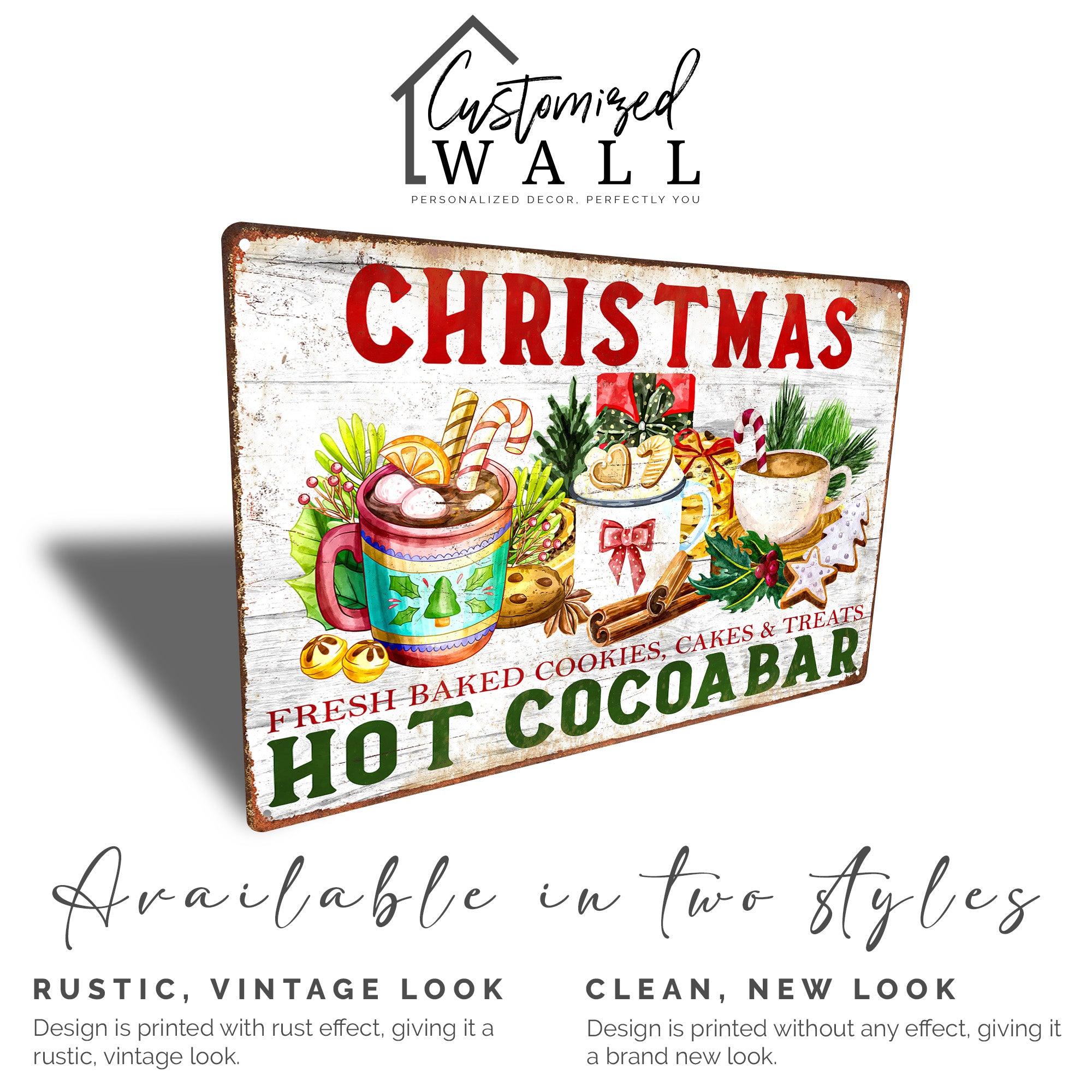 Personalized Christmas Hot Cocoa Bar Metal Sign - Custom Holiday Decor with Festive Colors and Handcrafted Charm - Image 5