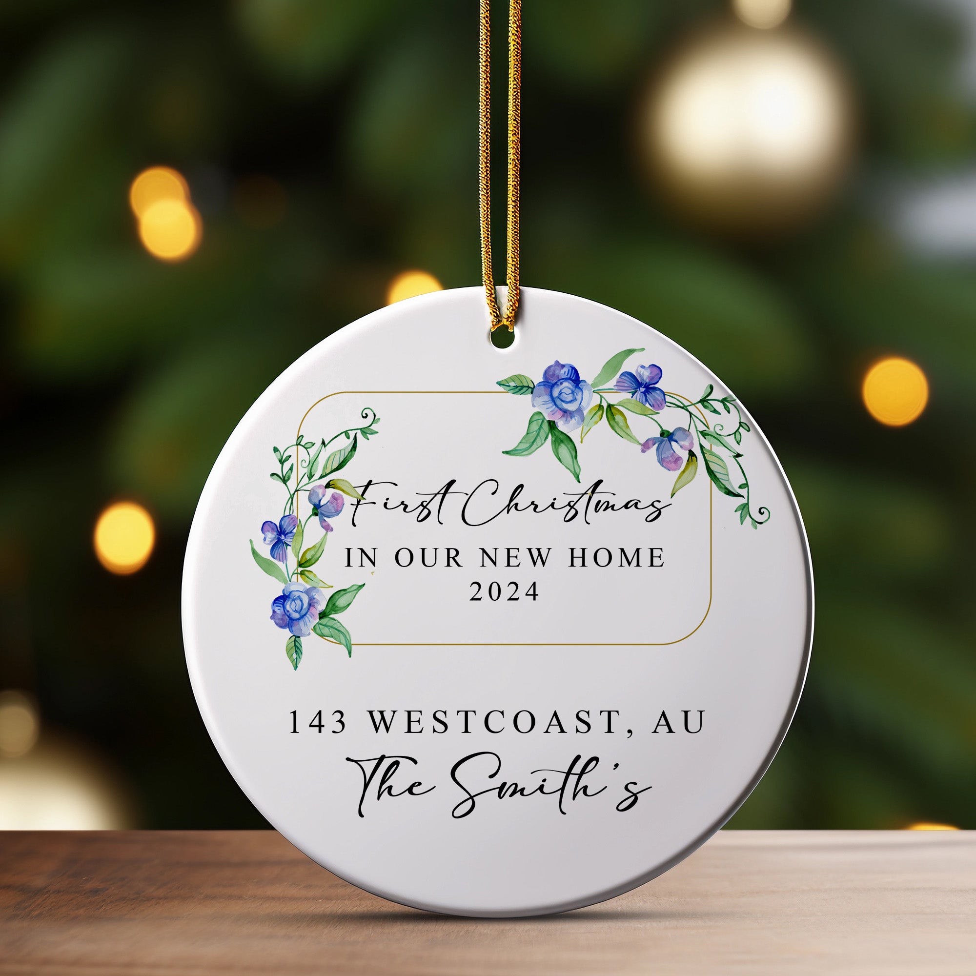 Personalized First Christmas in Our New Home Ornament 2024 - Custom Ceramic Keepsake for Families - Image 3