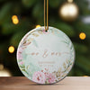 Personalized Floral Ceramic Ornament - Custom Wedding Keepsake with Elegant Floral Design - Perfect Valentine's Day Gift - Image 3
