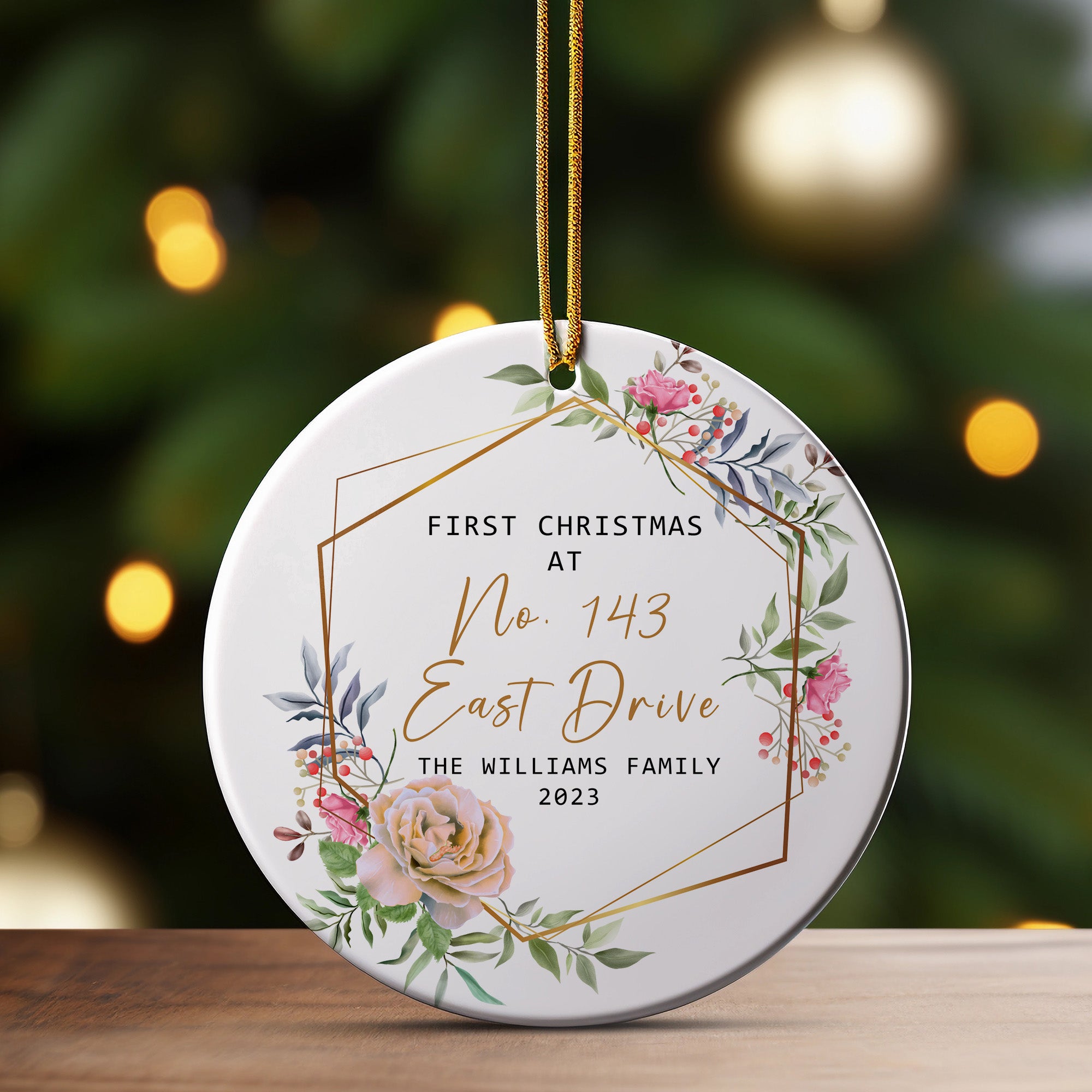 Cherished First Christmas Ornament – Personalized Ceramic Keepsake for New Home Celebrations - Image 3