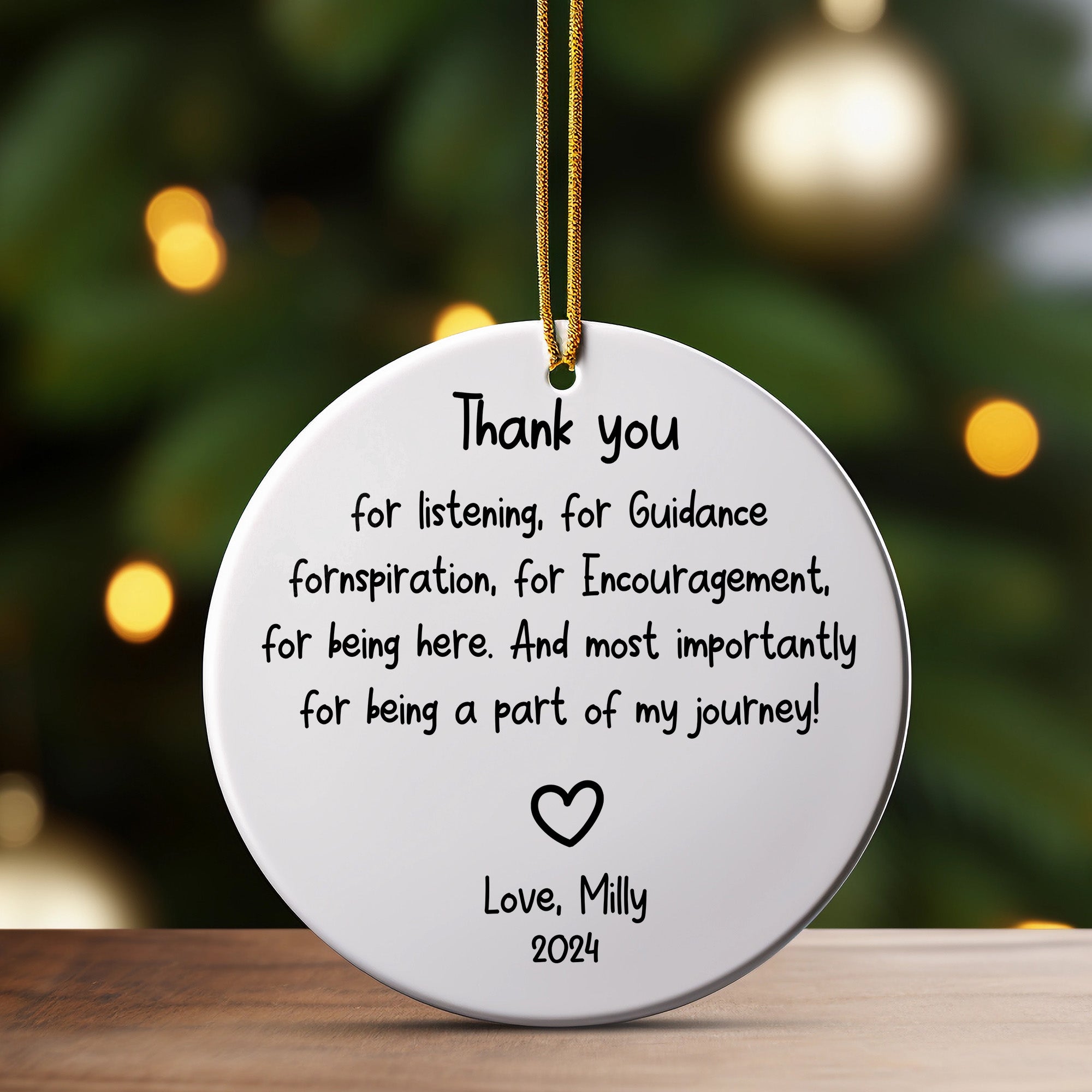 Personalized Thank You Ceramic Ornament - Handcrafted Keepsake for Special Moments and Connections - Image 3