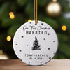 Personalized Ceramic "Our First Christmas Married" Ornament - Custom Names & Date Keepsake Gift for Couples - Image 3