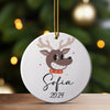 Personalized Reindeer Ceramic Ornament 2024 with Custom Name – Perfect Gift for Christmas and Holidays - Image 3
