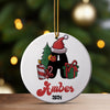 Personalized Christmas Ceramic Ornament with Santa and Gifts - Perfect Holiday Keepsake for Amber 2024 - Image 3