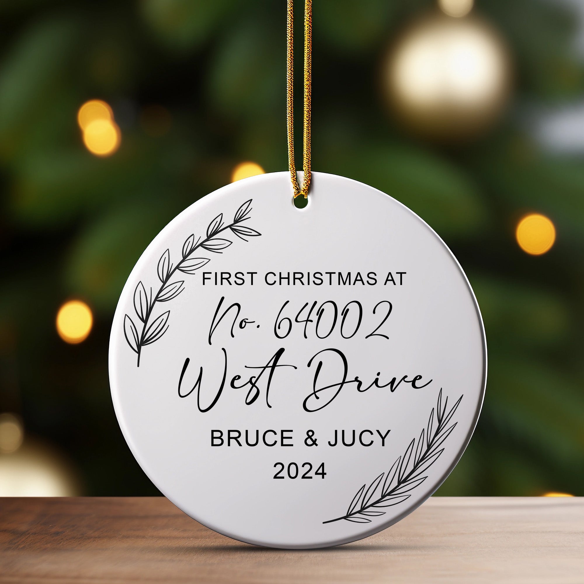 Personalized First Christmas Ornament - Handcrafted Ceramic Keepsake for New Homeowners - Image 3