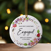 Personalized Engagement Christmas Ornament - Custom Floral Ceramic Keepsake for Couples - Image 3