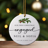 Celebrate Your First Christmas Engaged with Personalized Ceramic Ornament - Custom Names & Dates - Image 3