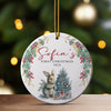 Personalized Baby's First Christmas Ceramic Ornament 2024 - Cute Bunny & Tree Design - Custom Gift for Newborns and Parents - Image 3