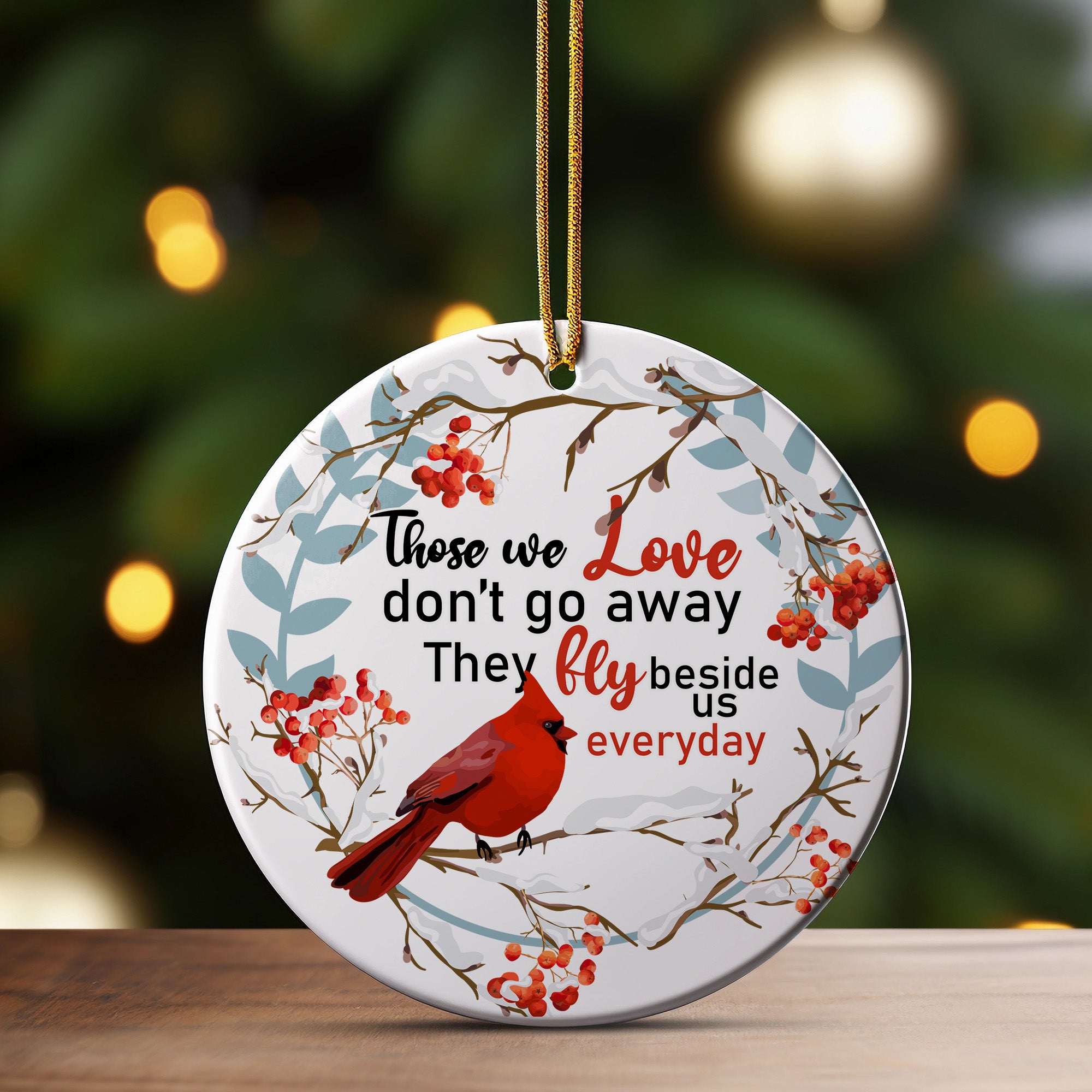 Personalized Memorial Cardinal Ceramic Ornament - Handcrafted Keepsake with Inspirational Quote for Gift-Giving - Image 3