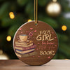 Personalized Ceramic Ornament - "Just a Girl in Love with Her Books" - Perfect Gift for Book Lovers, Handmade Craftsmanship - Image 3