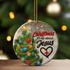 Personalized Ceramic Christmas Ornament - "It's All About Jesus" with Festive Tree Design - Perfect Holiday Gift Keepsake - Image 3