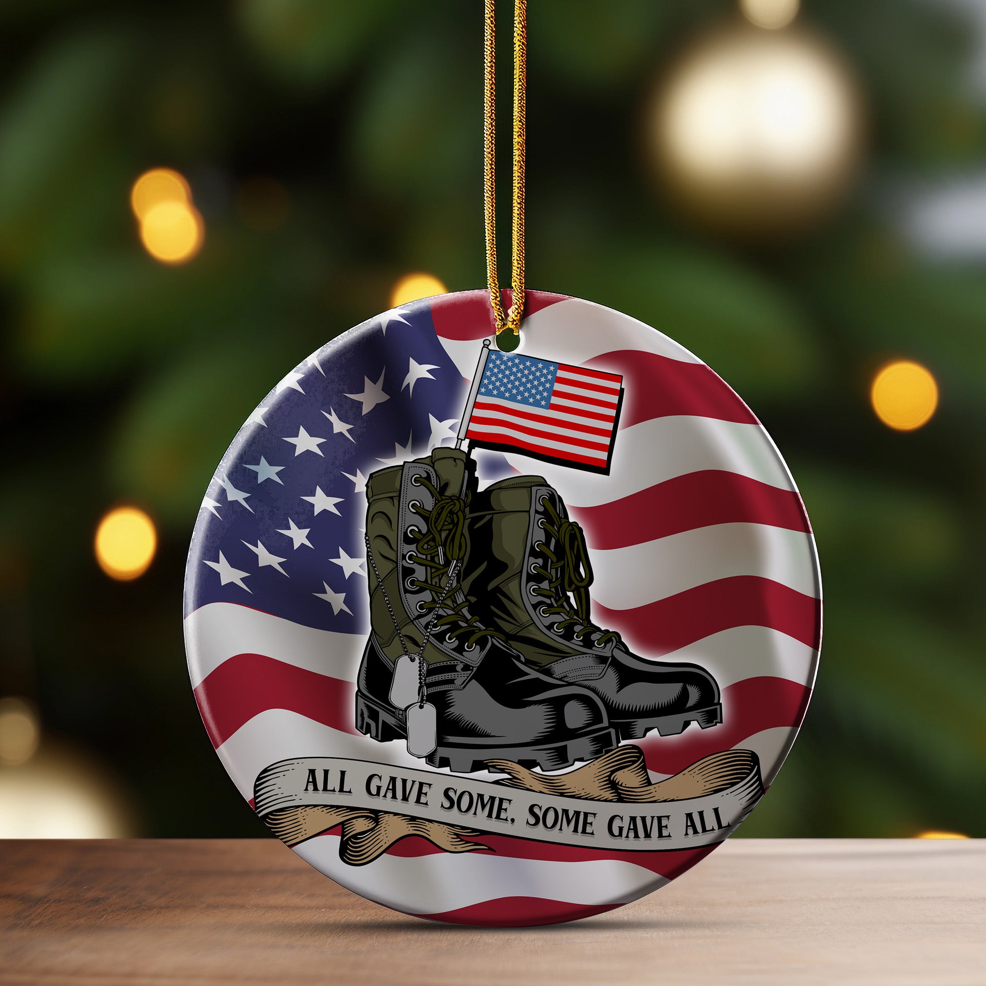 Personalized Military Tribute Ceramic Ornament - Honor & Remember with Customizable Keepsake Gift for Veterans and Loved Ones - Image 3