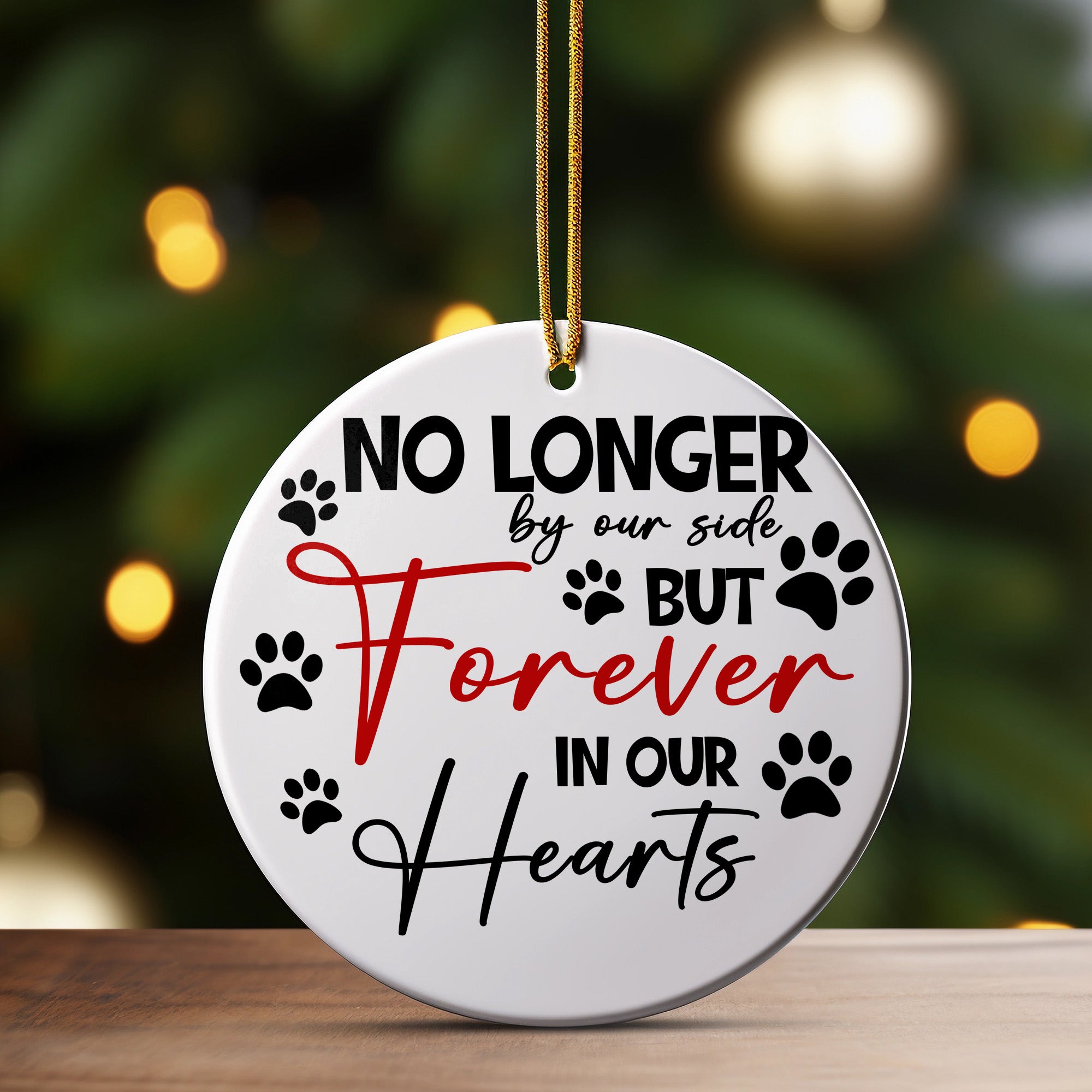 Personalized Memorial Pet Ornament - Heartfelt Keepsake for Pet Lovers - Premium Ceramic with Paw Prints - Image 3