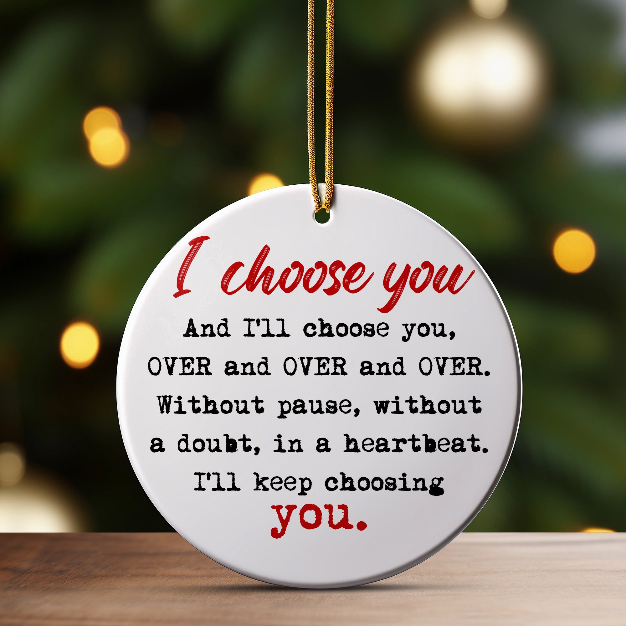 Personalized "I Choose You" Heartfelt Ceramic Ornament – Handcrafted Love Keepsake for Weddings, Anniversaries & Special Moments - Image 3