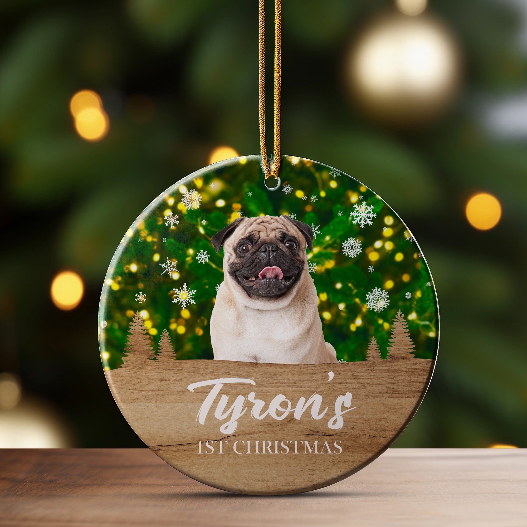 Personalized Dog Christmas Ornament - Custom Ceramic Keepsake for Pet Lovers - Celebrate Your Dog's 1st Christmas with Unique Decoration - Image 3